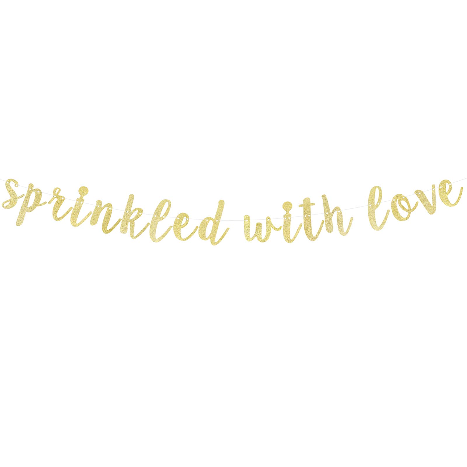 LINGTEER Gold Glitter Bunting Banner - Perfect for Baby Shower, Birthday & Gender Reveal Party Decorations | Sparkly Celebration Backdrop for Nursery, Wedding & Holiday Events