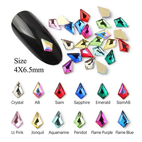 4x6mm Arrow Rhinestones for Nails - 3D Nail Art Crystals, Nail Jewel Accessories for Women, DIY Craft Rhinestone Decorations | Perfect for Manicures, Nail Extensions, and DIY Jewelry Making