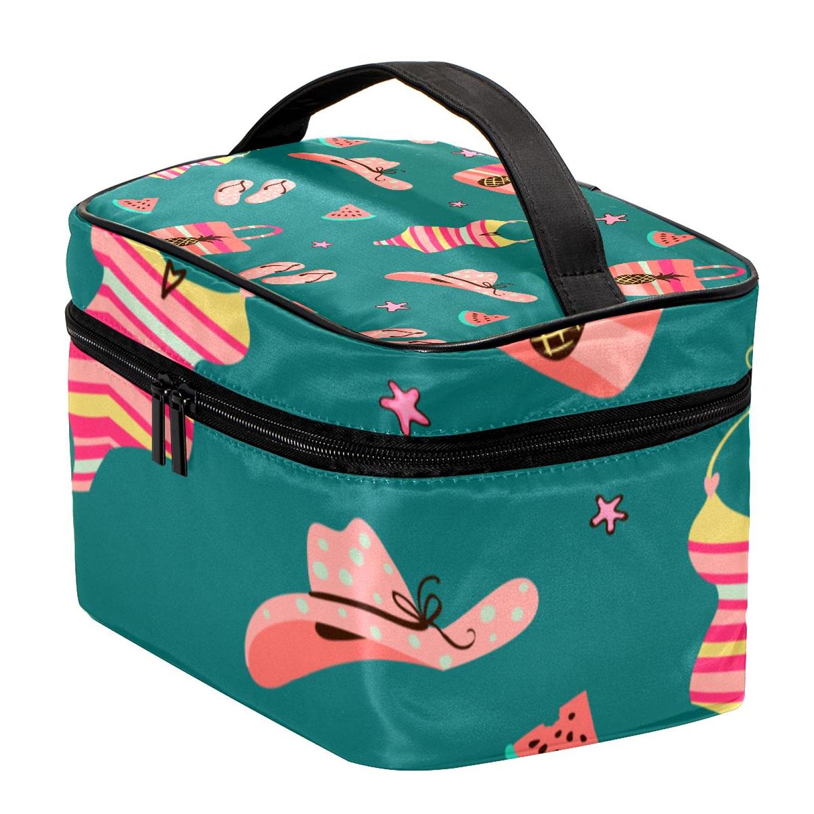 Watermelon Print Bikini Flip Flops - Summer Beach Travel Makeup Bag for Women