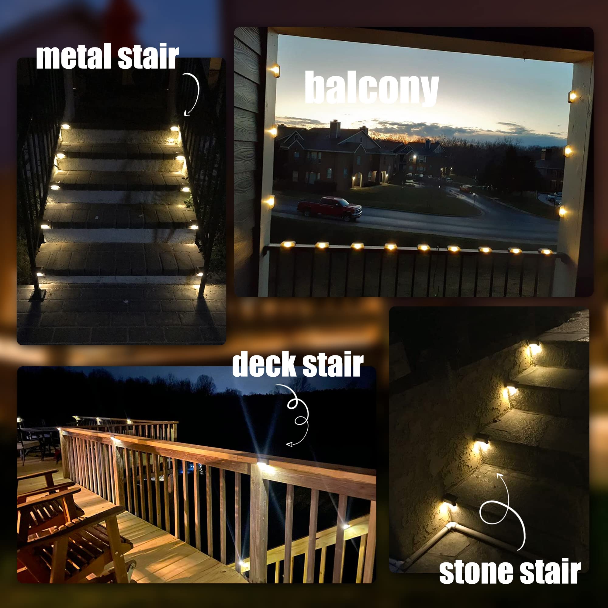 SOLPEX 16 Pack Solar Deck Lights Outdoor, Waterproof LED Solar Step Lights for Stairs, Fence, Yard, Patio & Pathway - Warm White | Perfect for Garden, Walkway & Nighttime Safety Lighting