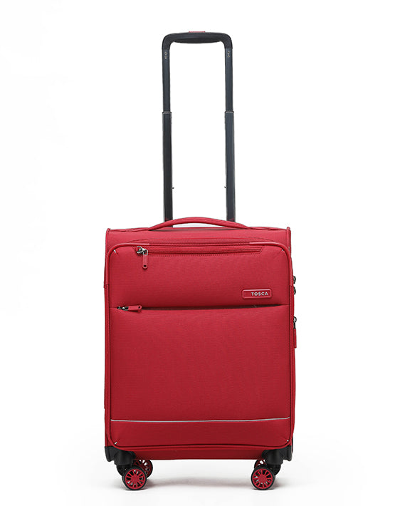 Tosca SO LITE AIR5055 55cm Lightweight Cabin Spinner Luggage - Red | Perfect for Air Travel & Weekend Getaways