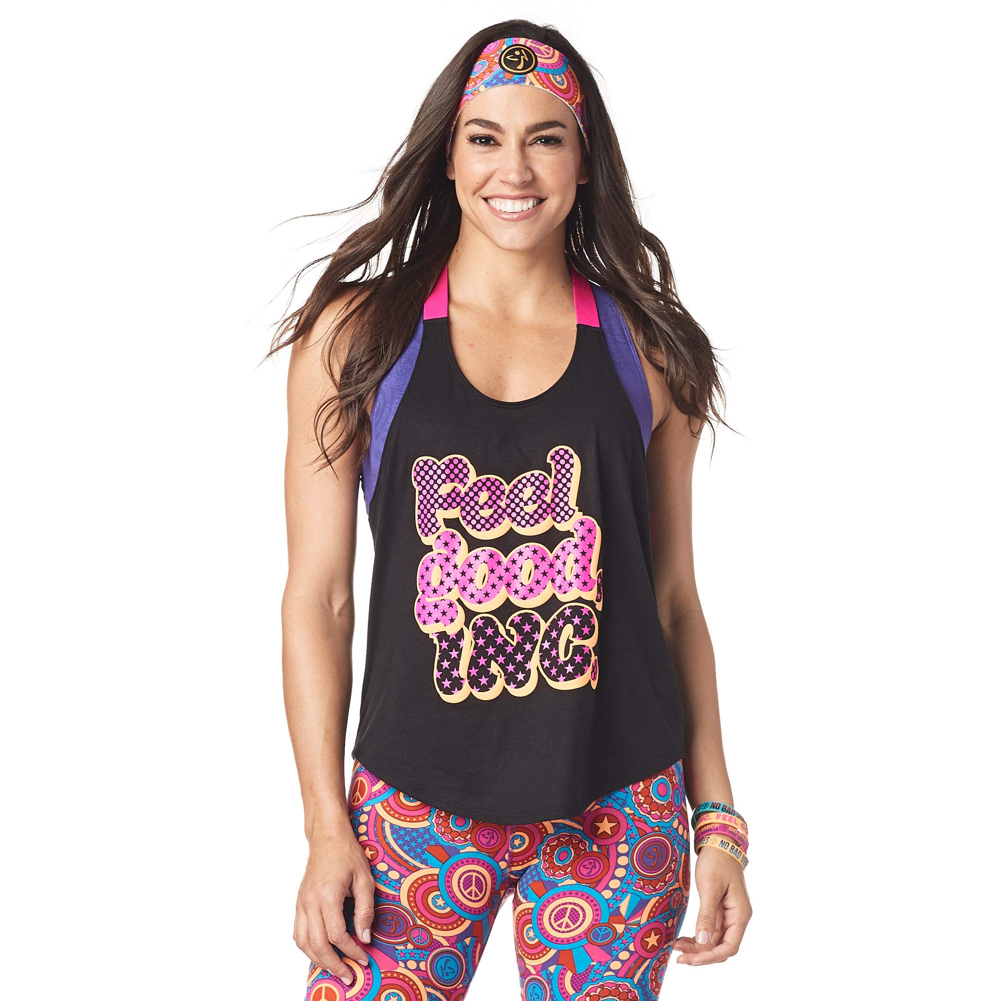 ZUMBA Women's Open Back Athletic Tank Top - Breathable Workout Shirt for Dance Fitness, Yoga & Gym - Perfect for Zumba Classes, Cardio Workouts and Activewear Fashion
