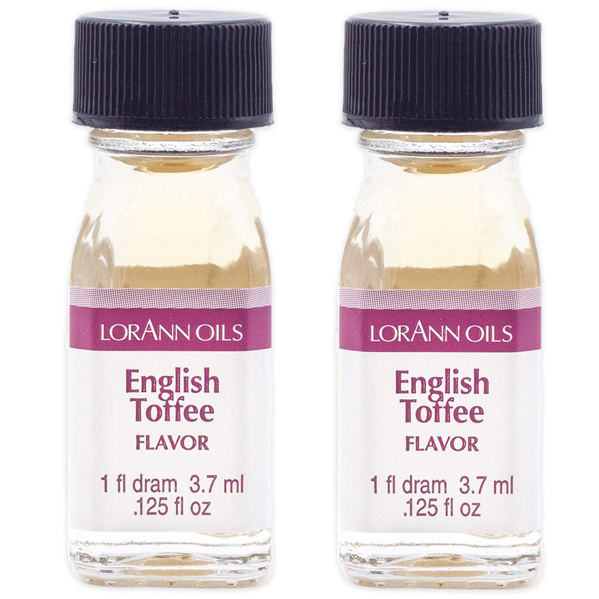 LorAnn Oils Super Strength Flavoring - Natural Candy & Baking Flavor Oil (4X Stronger Than Extracts) - English Toffee Flavor - Pack of 2 (0.125 fl oz) - Perfect for Homemade Candies, Cakes, Cookies & DIY Desserts
