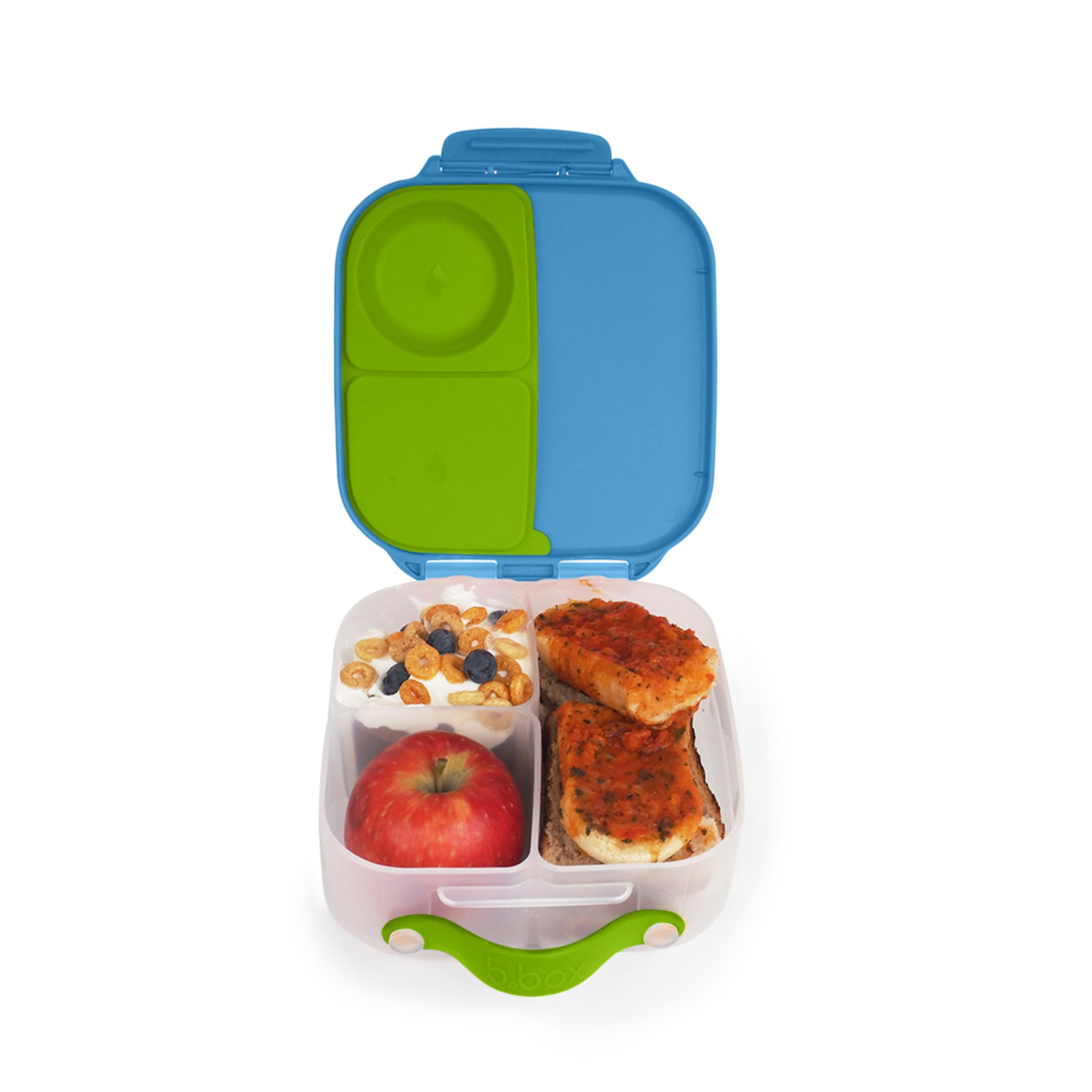 b.box Mini Lunch Box for Kids - Lightweight Bento Box with 2 Leak Proof Compartments | BPA Free School Lunch Container for Ages 3+ | Perfect for School, Picnics & Travel (Ocean Breeze, 4.25 Cup Capacity)