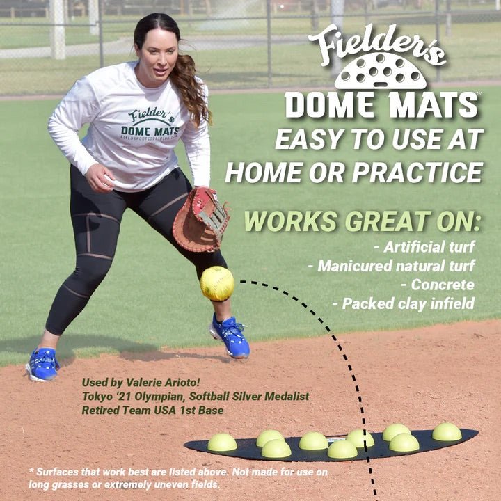 Premium Fielder's Dome Mat® - Non-Slip Baseball & Softball Training Mat for Fielding Practice - Perfect for Indoor & Outdoor Drills, Backyard Training, and Team Practice Sessions