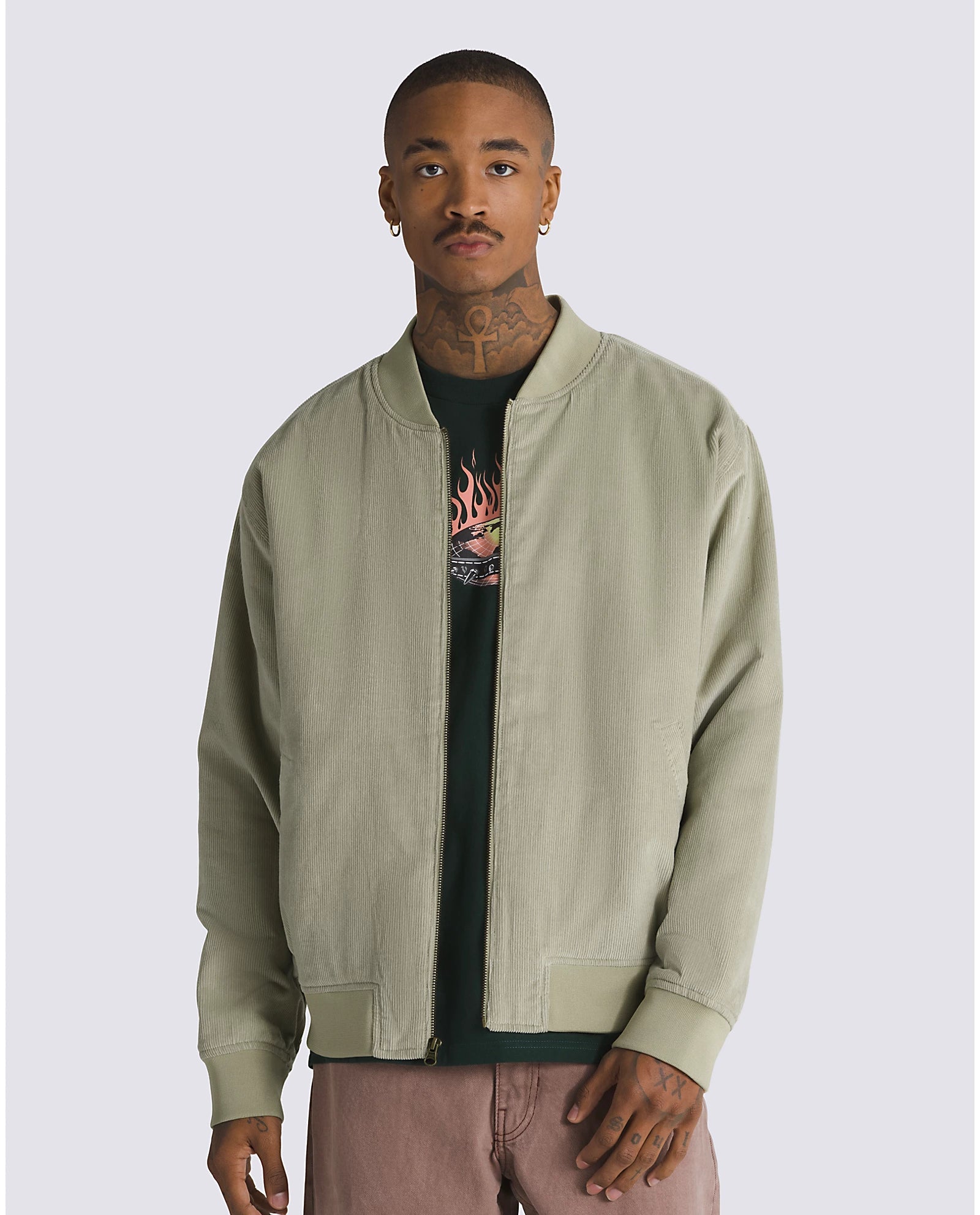 VANS Skate Corduroy Bomber Jacket Elm - Stylish Men's Streetwear Jacket for Skateboarding & Urban Fashion