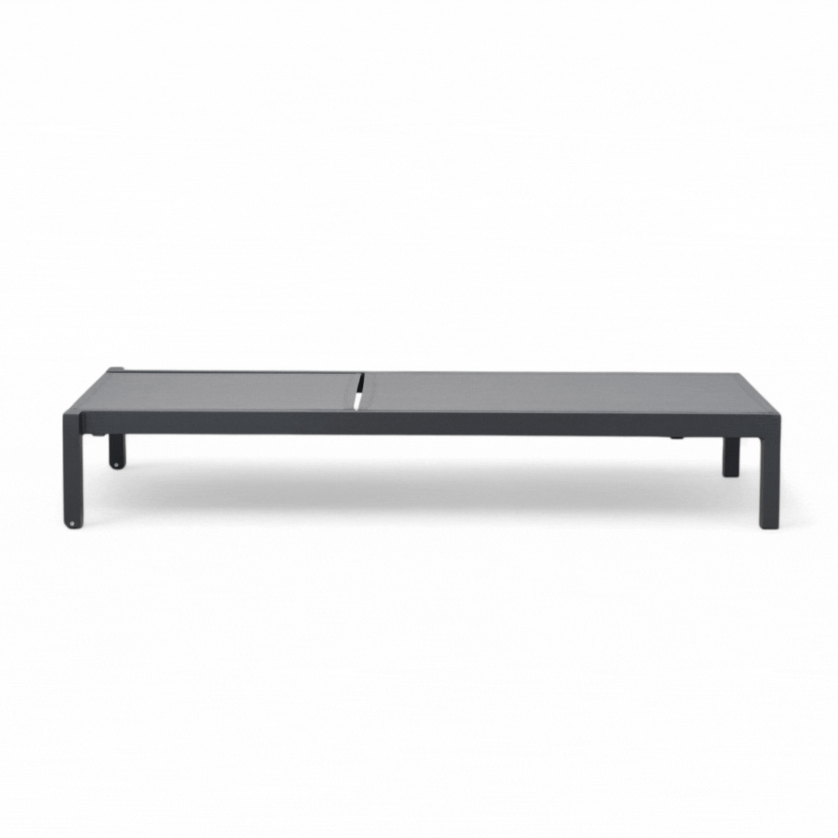 Hudson Linear Charcoal Chaise Lounge - Modern Outdoor Chaise Lounge with Adjustable Backrest, Water-Resistant Fabric - Perfect for Patio, Poolside, and Backyard Relaxation