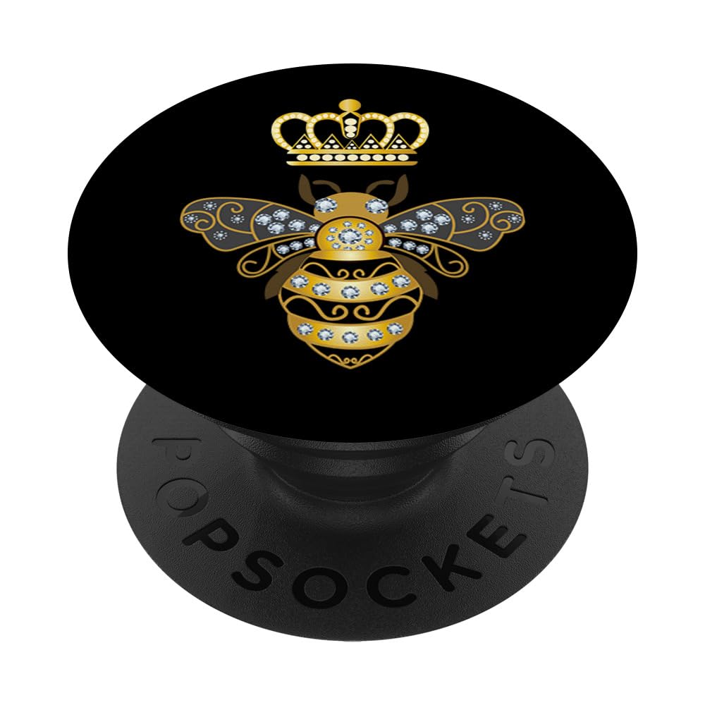 Bee Honeybee Mount Stand Holder Grip PopSockets PopGrip: Swappable Phone & Tablet Grip with Adhesive for Easy Use at Home, Office, and Travel