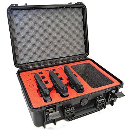 3 Pistol 12 Magazine + Accessories Storage Durable Waterproof Pistol Case with Custom Foam Insert - Perfect for Gun Range, Hunting & Secure Firearm Storage