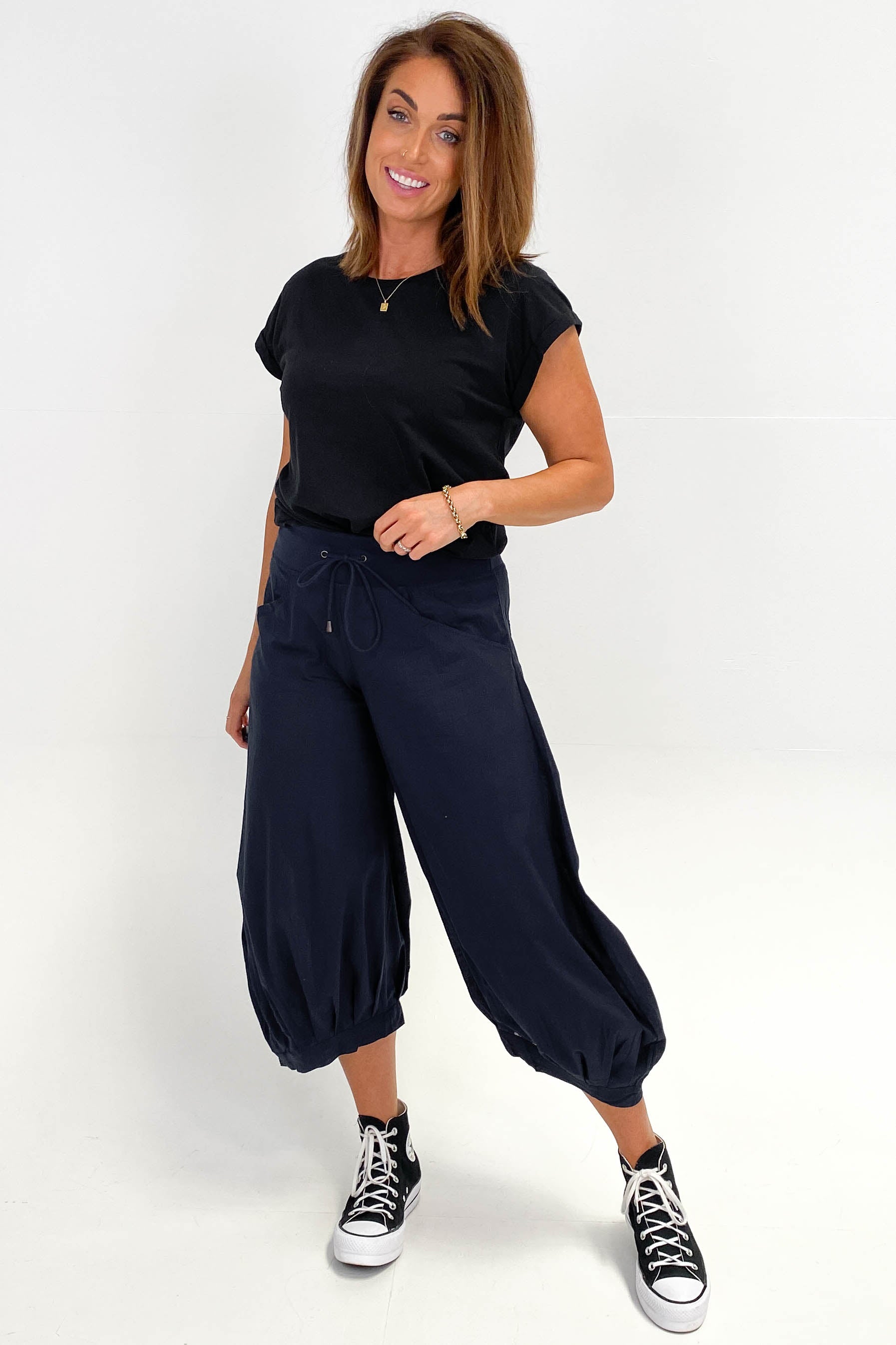 Boom Shankar Guru Pant Basic Navy - Comfortable Yoga Pants for Women, Stretchy High Waist Lounge Leggings - Perfect for Yoga, Workouts, and Casual Wear