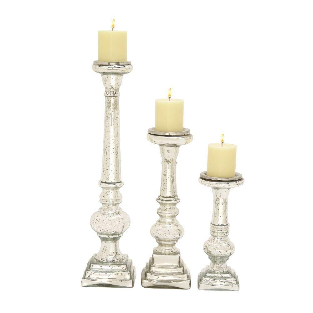 Elegant Black & Multi-Color Glass Candle Holders with Acacia Metal Base - Perfect for Wedding Centerpieces, Romantic Dinners & Home Decor