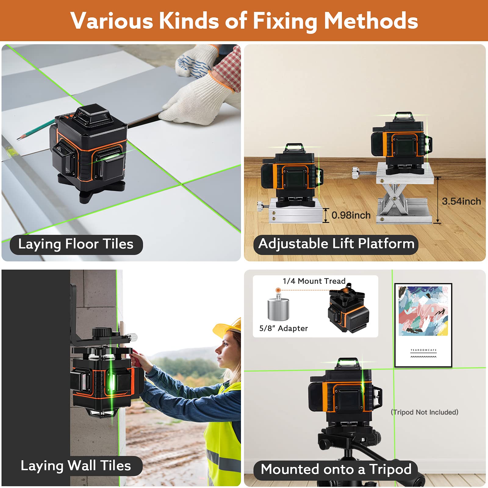 16 Lines Laser Level with Target Plate - Elikliv 4D 360° Self-Leveling Green Beam Laser Level for Horizontal & Vertical Alignment | Includes 2 Rechargeable Batteries | Perfect for Home Improvement, Construction Layout & DIY Projects