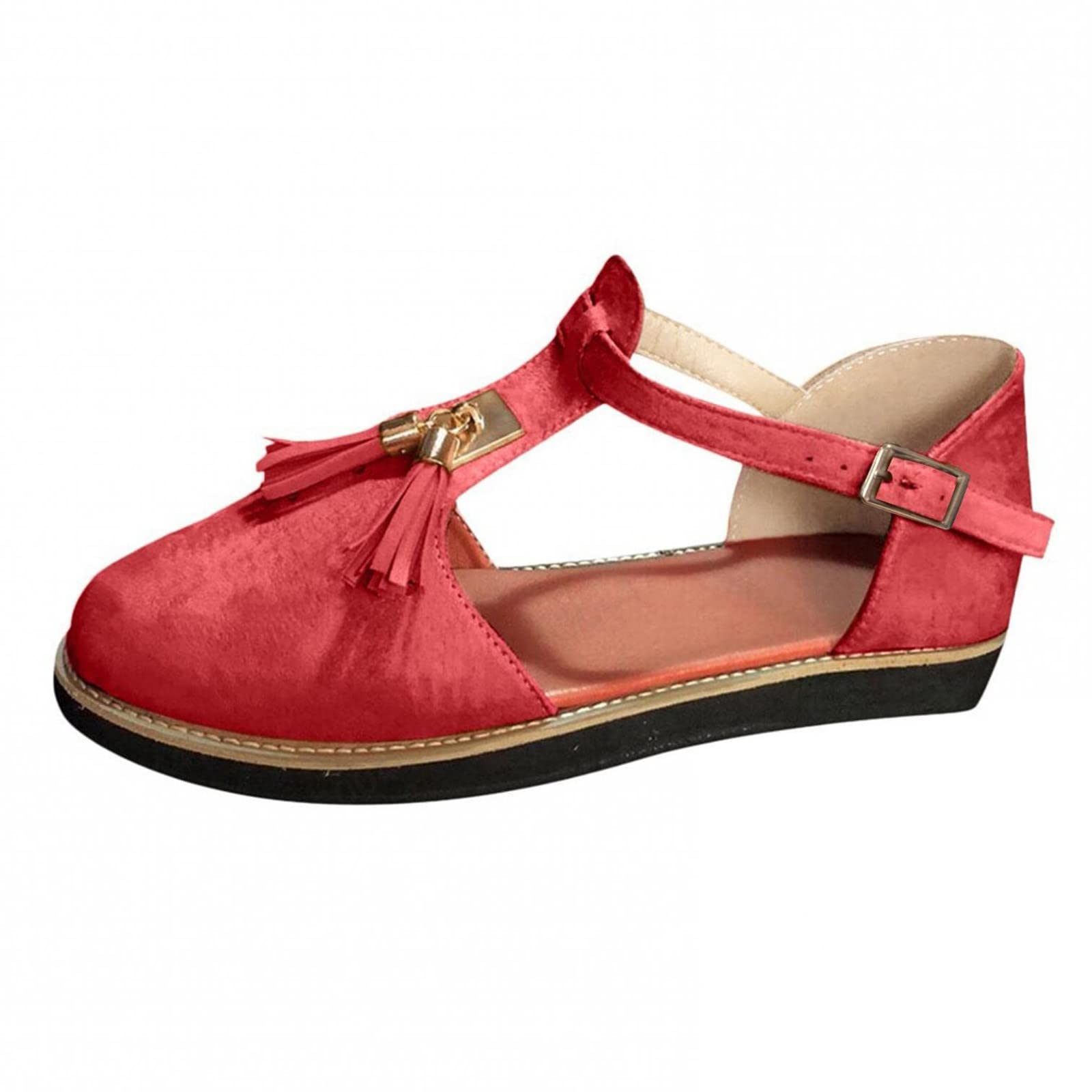 Women's Comfortable Closed Toe Flatform Sandals - Soft Suede Slides for Summer | Casual Outdoor Walking & Beach Ankle Strap Shoes | Perfect for Vacation, Shopping, and Lounging