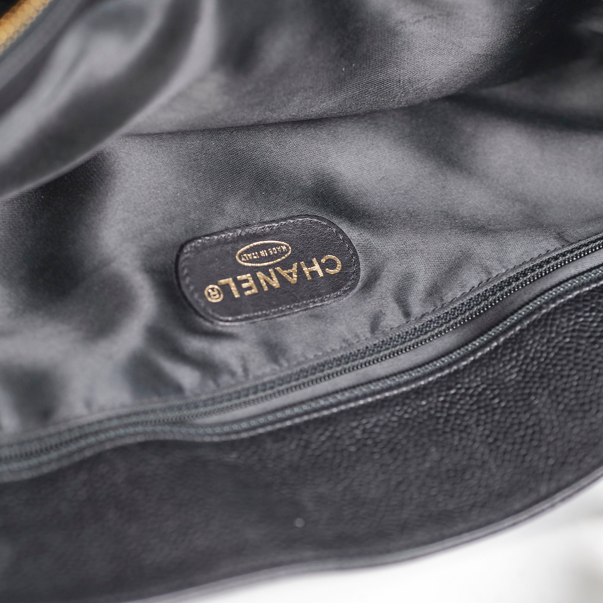 Chanel Caviar Leather Large Black Tote Bag for Women - Luxury Designer Handbag for Work, Travel & Everyday Use