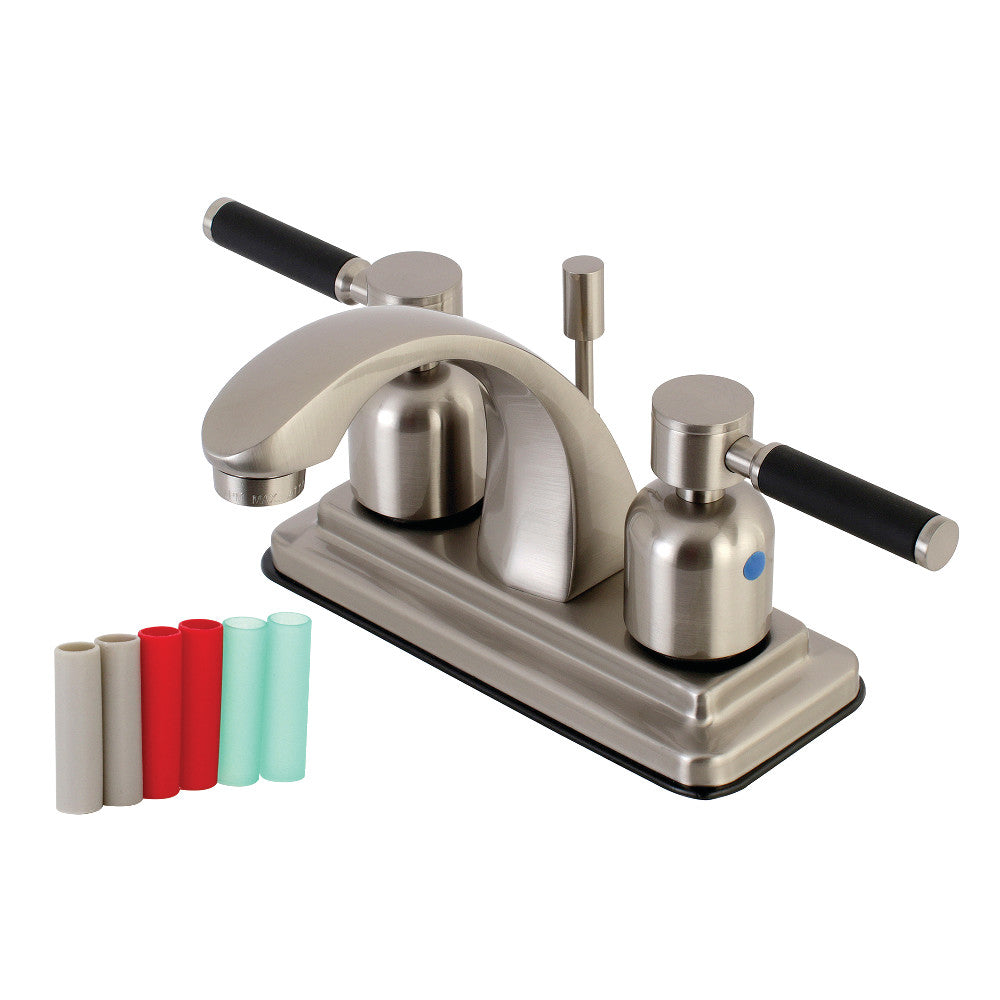 Kingston Brass KB4648DKL 4-Inch Centerset Bathroom Faucet - Modern Matte Black Finish for Bathroom Sink, Perfect for Home & Hotel Renovation
