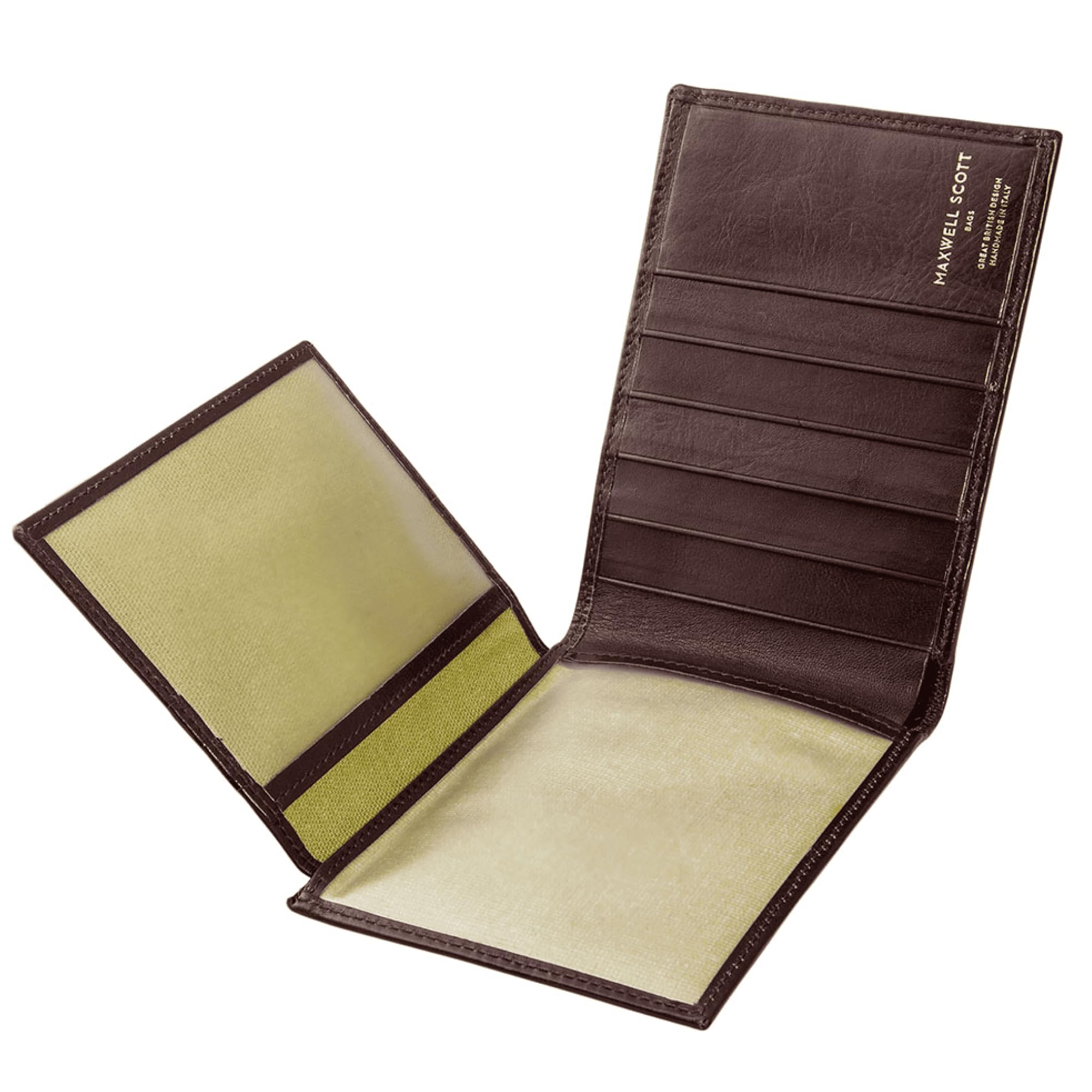 Maxwell Scott Men's Large Luxury Leather Trifold Wallet - Personalized ID Card Billfold - The Gallucio in Dark Brown | Perfect Gift for Dad, Husband & Business Professionals | Everyday Carry & Travel Essential