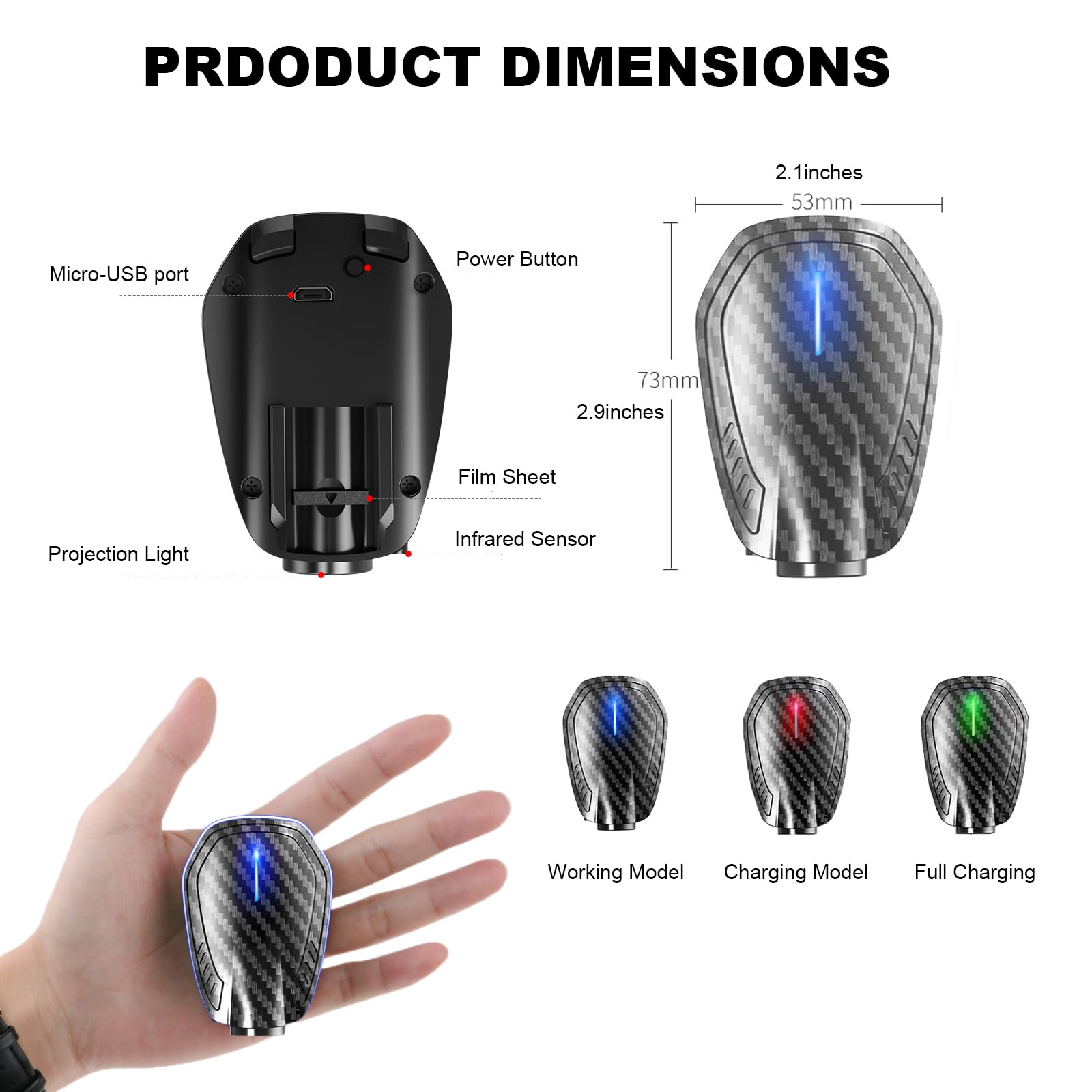 2PCS Wireless HD Car Door Logo Projector - Rechargeable LED Welcome Light with Ghost Shadow Effect, Courtesy Step Lamp for Cars (Ideal for Nighttime Safety & Custom Car Branding)
