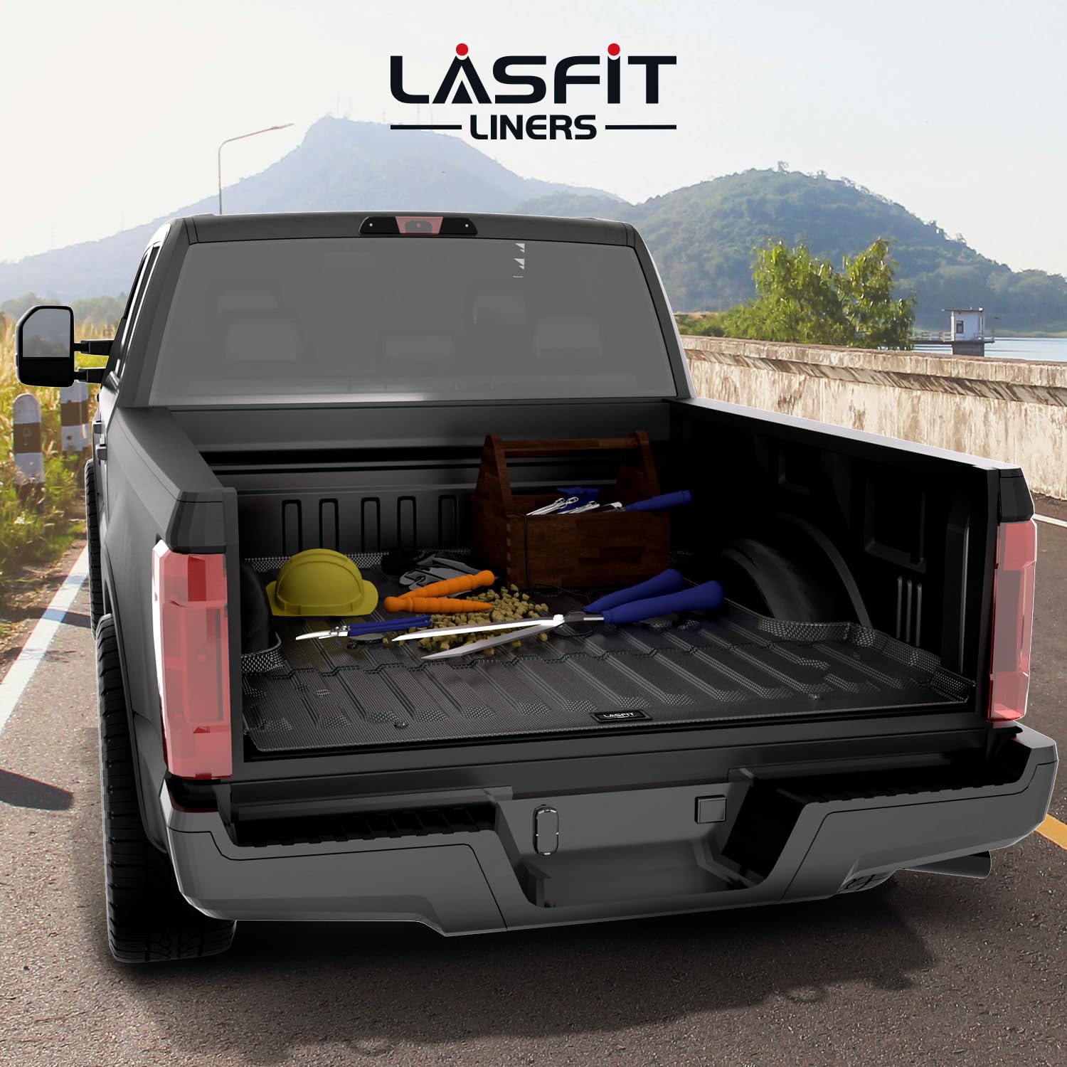 LASFIT Heavy Duty TPE All-Weather Truck Bed Mat for Ford F250 F350 F450 (2017-2025) | 6.75ft/81.9