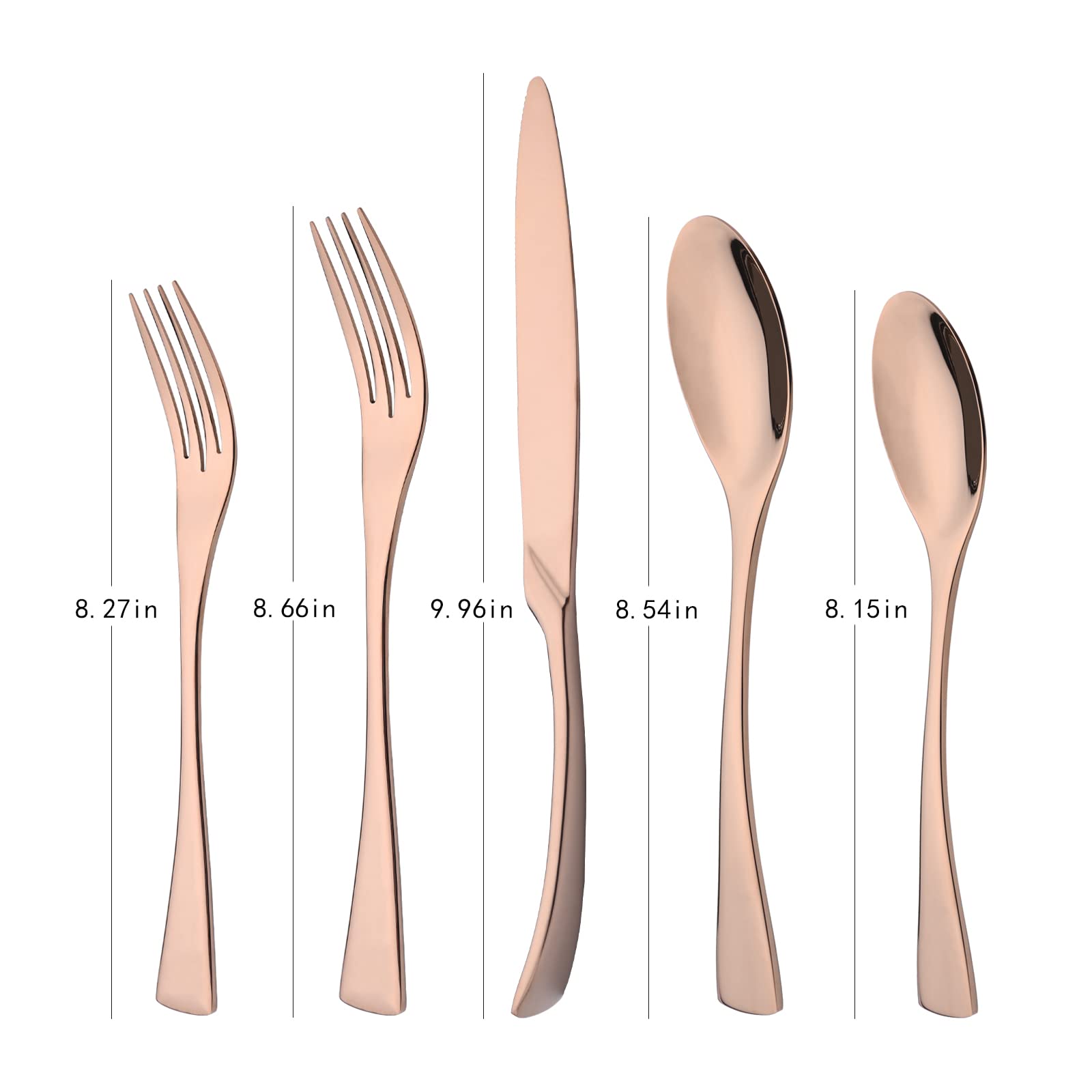 **Rose Gold Dinnerware Flatware Set for 6 (30-Piece) – Stainless Steel Mirror Polished Cutlery Set with Knives, Forks & Spoons – Durable & Thickened Kitchen Tableware – Perfect for Dinner Parties, Weddings & Home Dining**