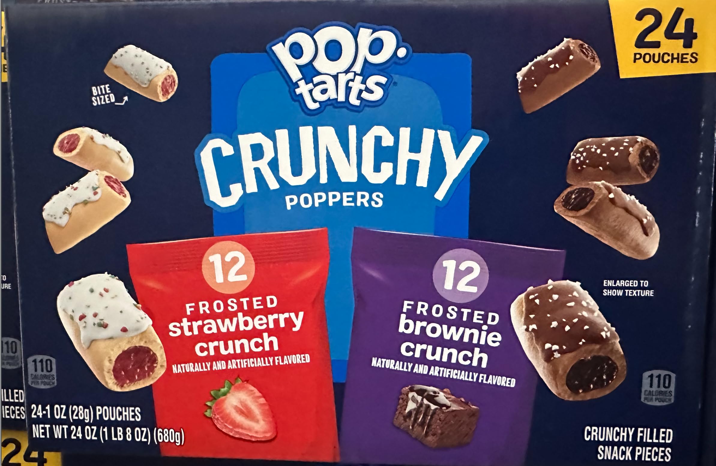 Kellogg's Pop-Tarts Crunchy Poppers Variety Pack - 24 Count (2 Packs) | Breakfast Snacks, On-the-Go Treats & Kids Lunch Box Favorites