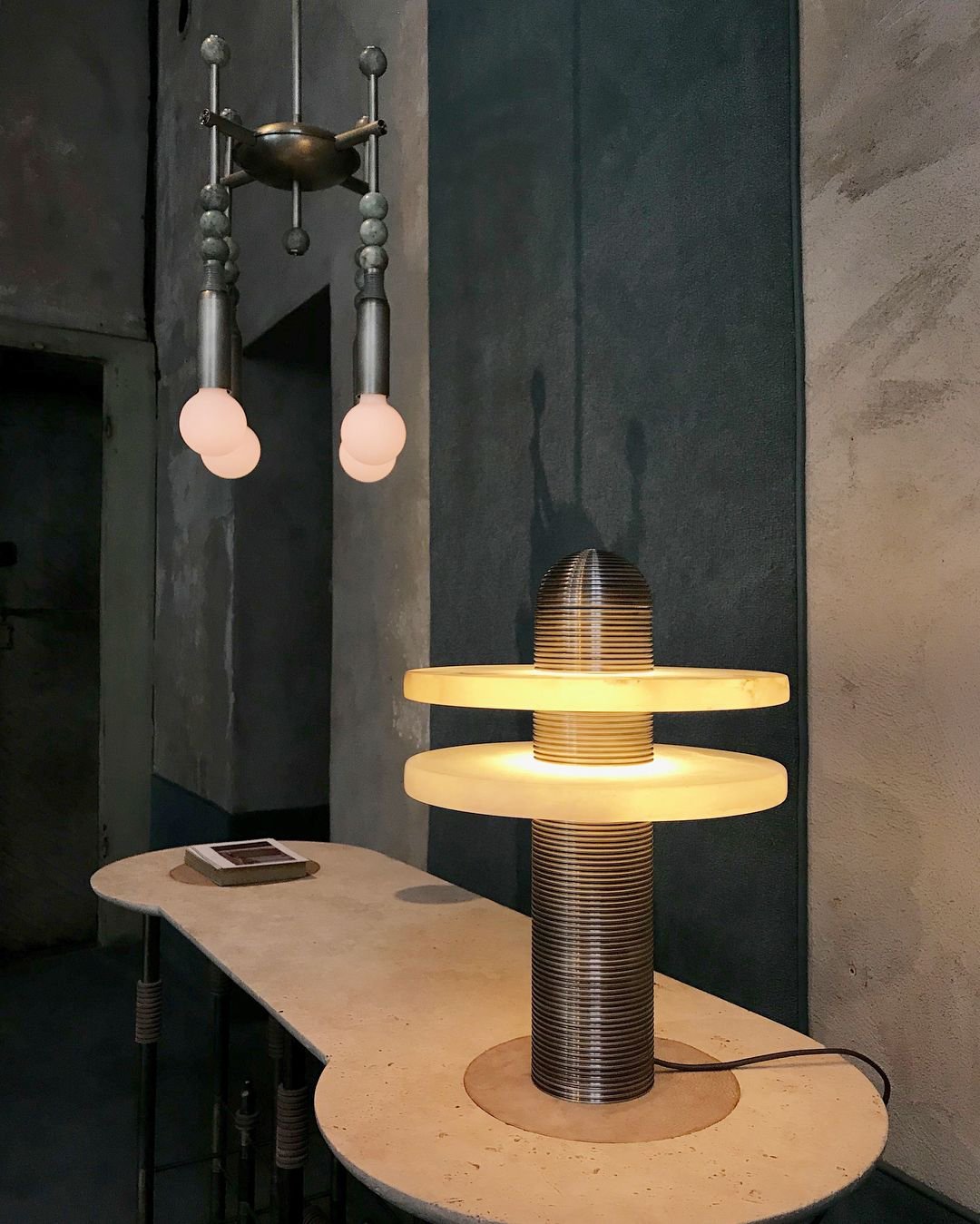 Alabaster Comet Table Lamp - Modern Bedside & Living Room Lighting for Home Decor | Nightstand, Office Desk, Dorm Room