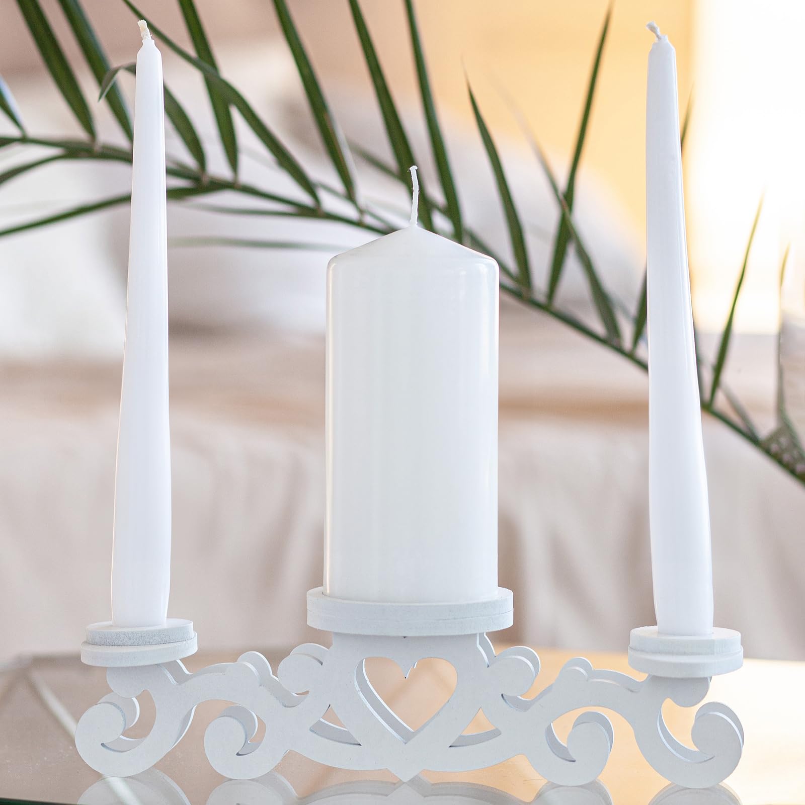 Elegant Heart-Shaped Unity Candle Holder for Wedding Ceremony - Bride and Groom Centerpiece Stand - Perfect for Wedding Vows, Anniversary Celebrations & Romantic Home Decor