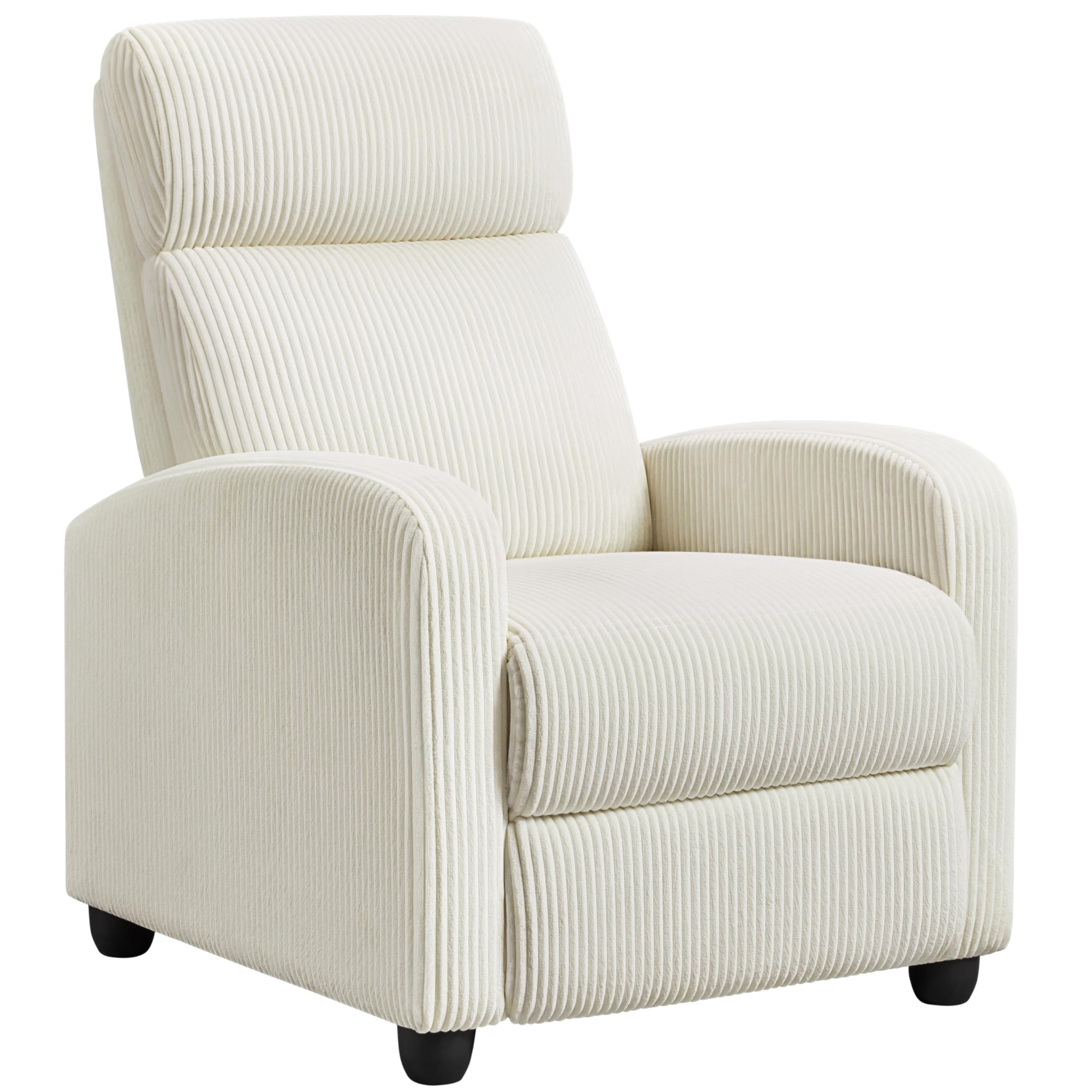 Yaheetech Modern Adjustable Recliner Chair - Single Sofa with Corduroy Upholstery for Living Room, Bedroom & Home Theater - Comfortable Reclining Lounge Chair in Beige | Perfect for Relaxing, Watching TV & Napping