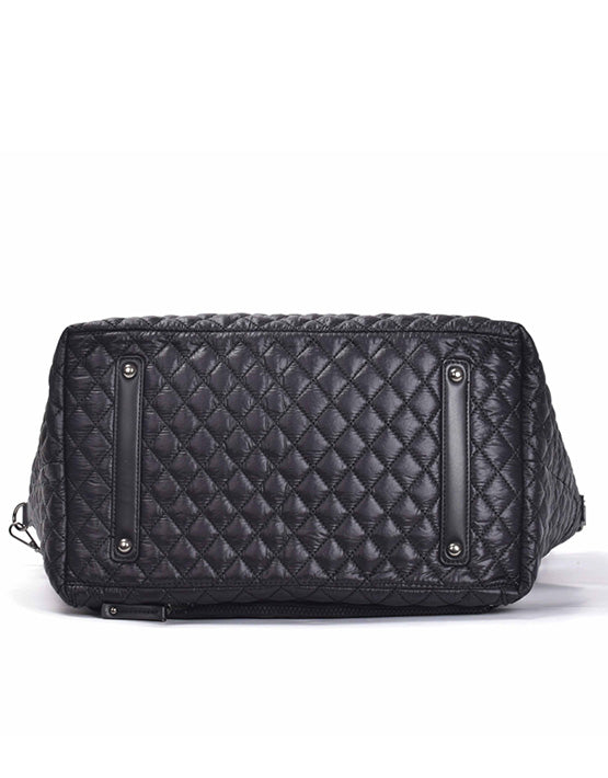Tosca MET980 Metro Quilted 15 Inch Laptop Tote Bag for Women - Stylish Work Bag with Padded Laptop Compartment - Perfect for Office, Business Travel & Daily Commute - Black