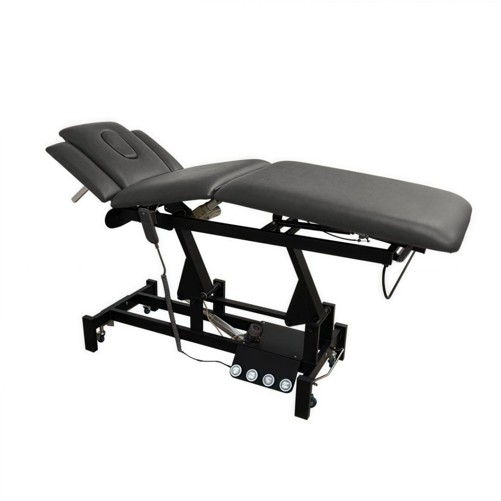 GreenLife® Thomas II Power Adjustable Chiropractic Bed with 4 Wheels & Dual Motors - Hydraulic Gas Lift Leg Support for Home/Clinic Physical Therapy & Pain Relief