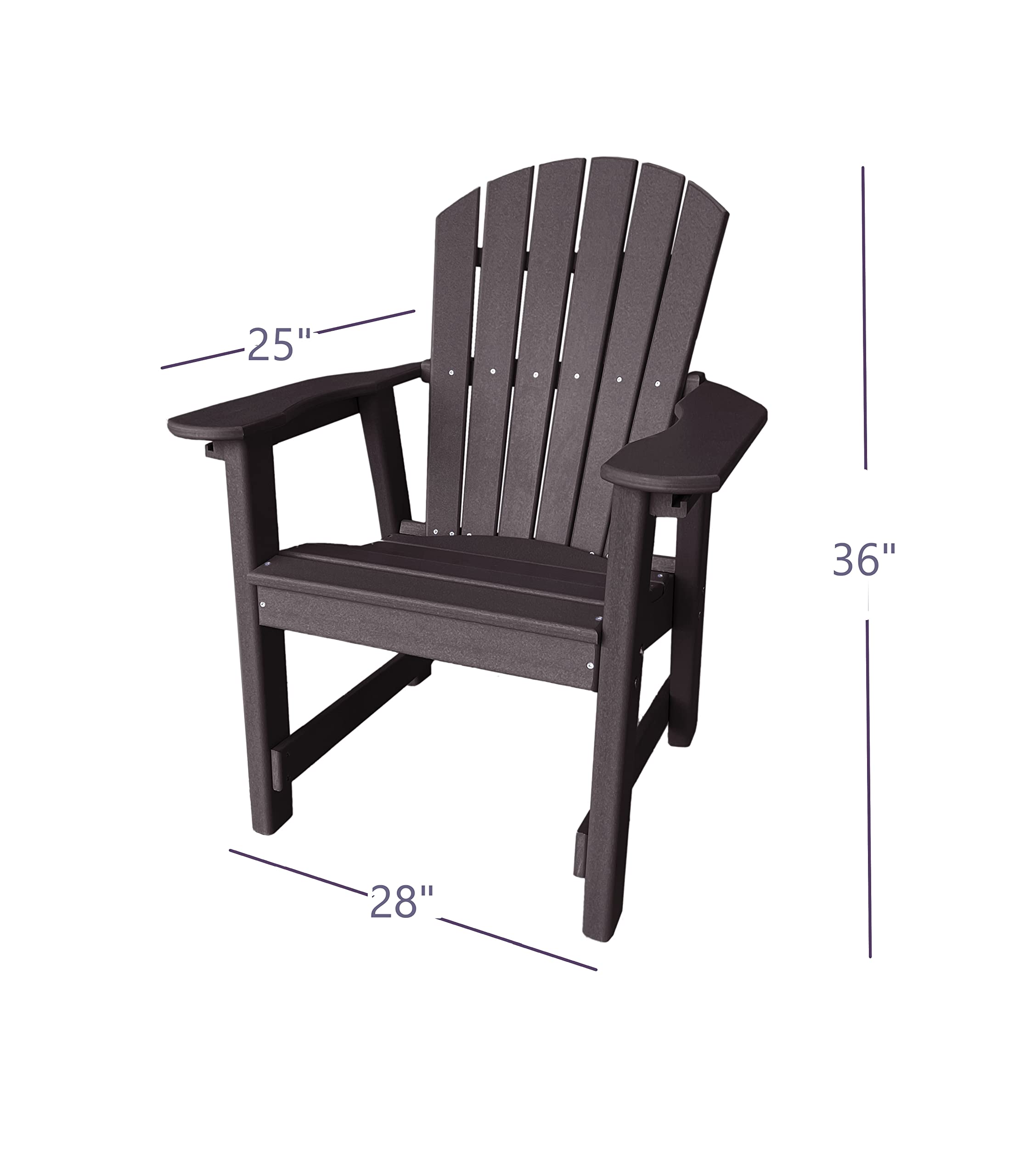 **Phat Tommy Outdoor Dining Chair - Weatherproof Recycled Poly Lumber Patio Furniture, Heavy-Duty Brown Composite Chair for Backyard, Garden & Poolside Relaxation**