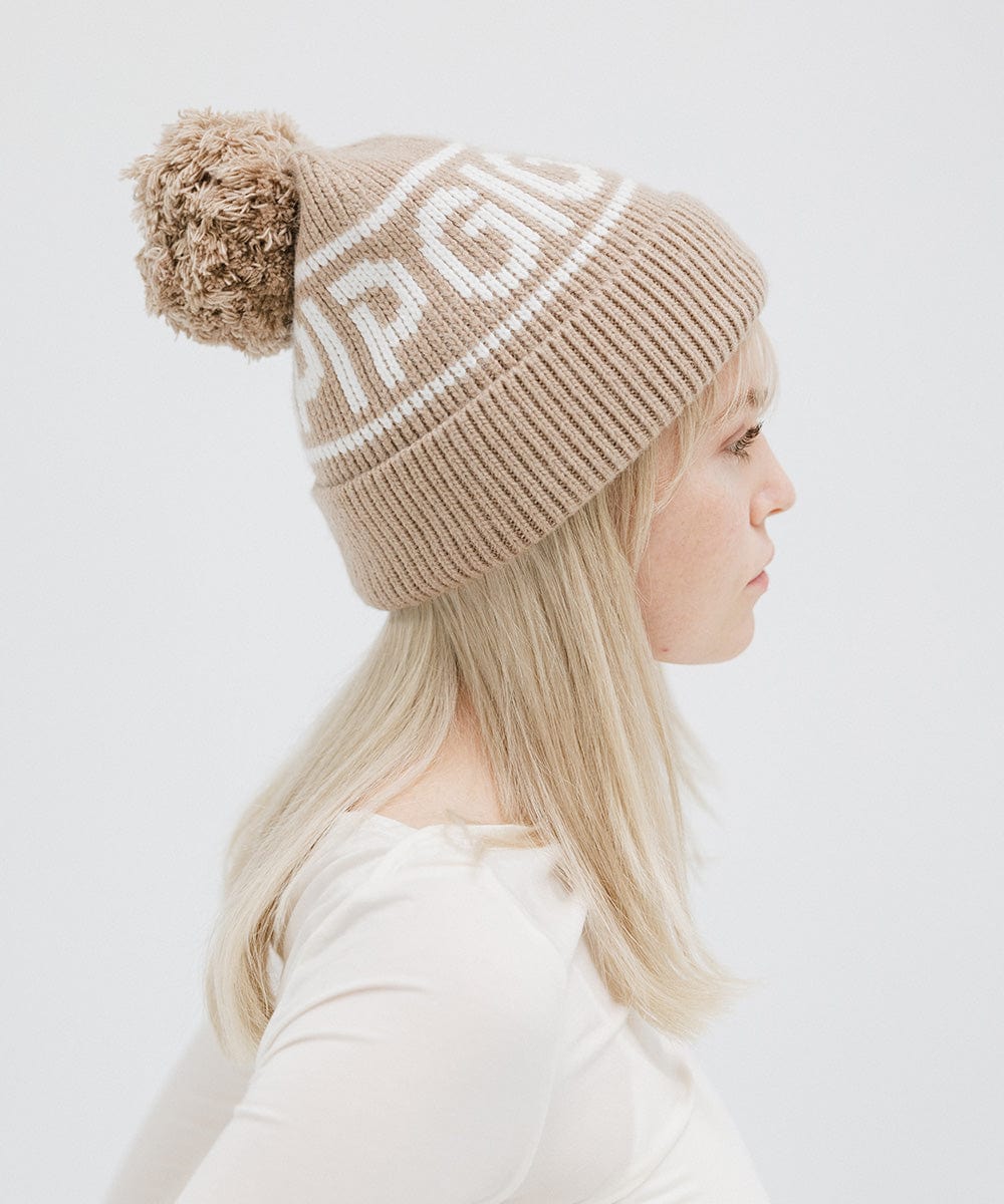 Jane Retro Pom Beanie - Soft Winter Knit Hat with Faux Fur Pom for Women & Girls - Perfect for Skiing, Snowboarding & Cold Weather Fashion