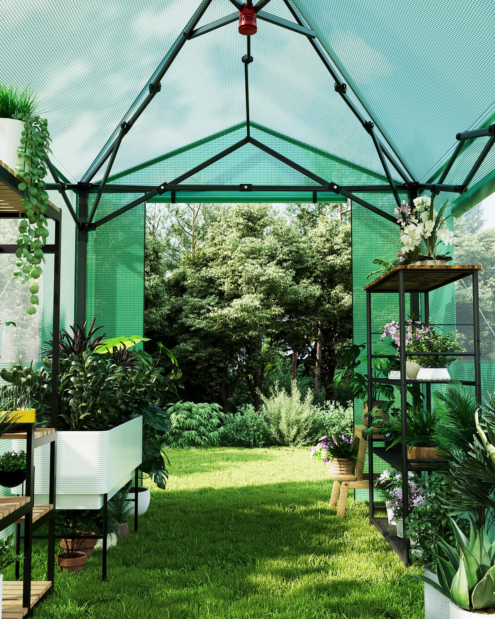 8x6 FT Pop Up Greenhouse - Portable Walk-in Indoor & Outdoor Greenhouse for Garden, Patio, Backyard | Zippered Doors & Window with PE Cover (96x72 inch) - Perfect for Seed Starting, Plant Protection & Year-Round Gardening