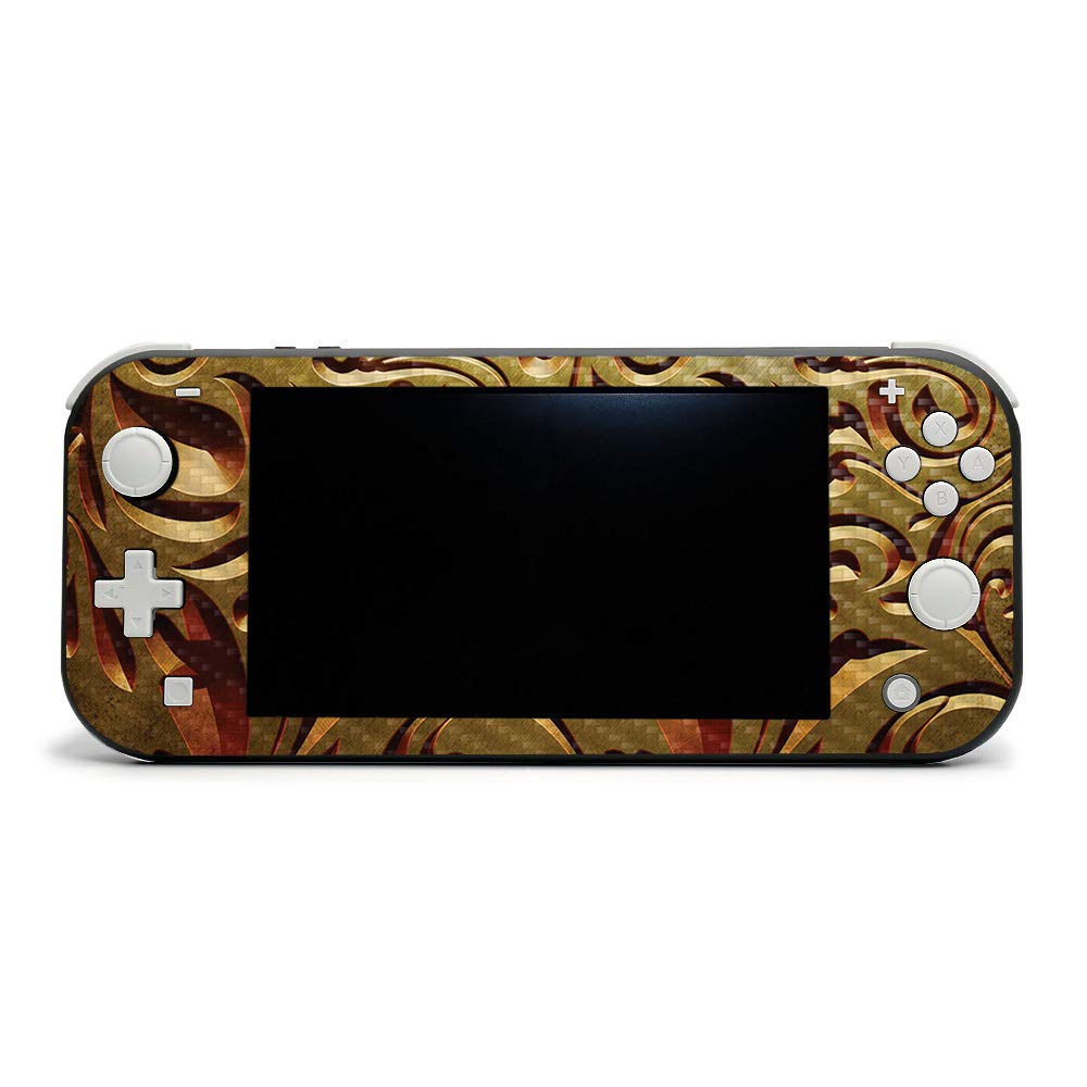 Premium Carbon Fiber Skin for Nintendo Switch Lite - Mosaic Gold Design | Protective & Durable Textured Cover | Easy to Apply & Remove | USA Made | Perfect for Gaming Protection & Style Enhancement