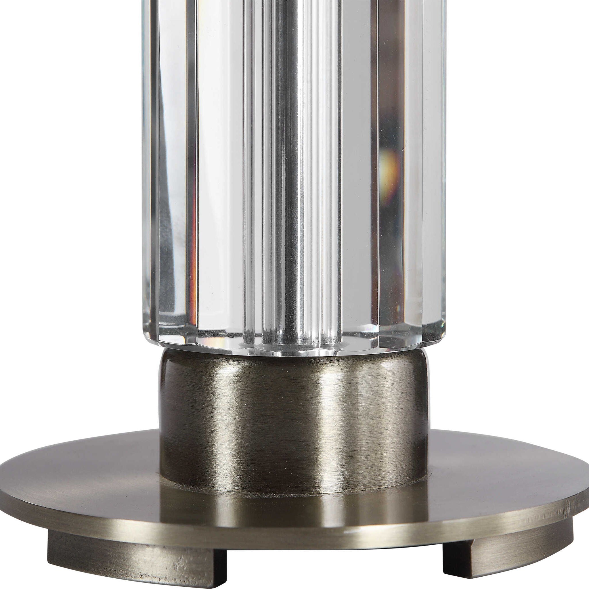 Davies Modern Table Lamp - Pearl Silver Finish for Bedroom, Living Room & Office Decor | Elegant Lighting for Home & Workspace