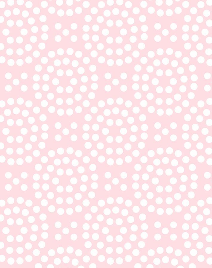Dot Dot Wallpaper by Wallshoppe in Ballet Slipper Pink - Peel and Stick Removable Wallpaper for Nursery, Bedroom, or Home Office Decor