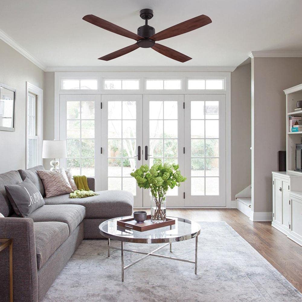 Kitteridge 52 Inch Indoor Medium Wood Ceiling Fan with Light - Modern Home Cooling for Living Room, Bedroom, and Office