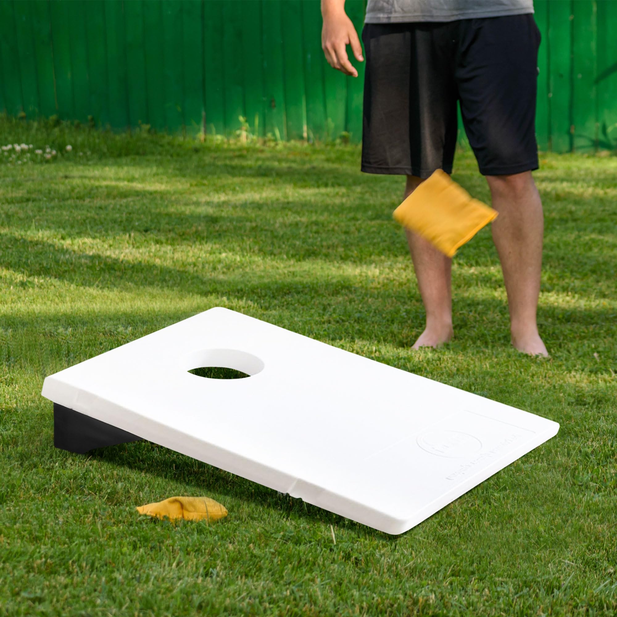 All-Weather Cornhole Game Set - 2 Target Boards & 8 Bean Bags for Indoor/Outdoor Use - Perfect for Backyard BBQs, Tailgating, and Family Gatherings