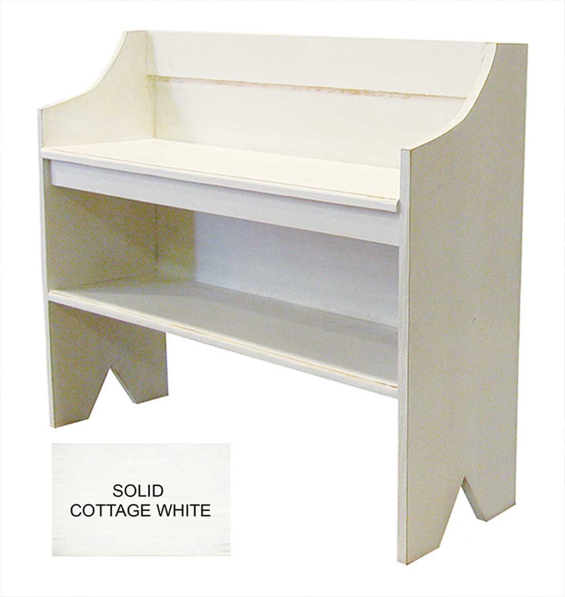 Solid Cottage White Bench with Shoe Storage - Entryway Seating & Shoe Organizer for Hallway, Mudroom, or Bedroom