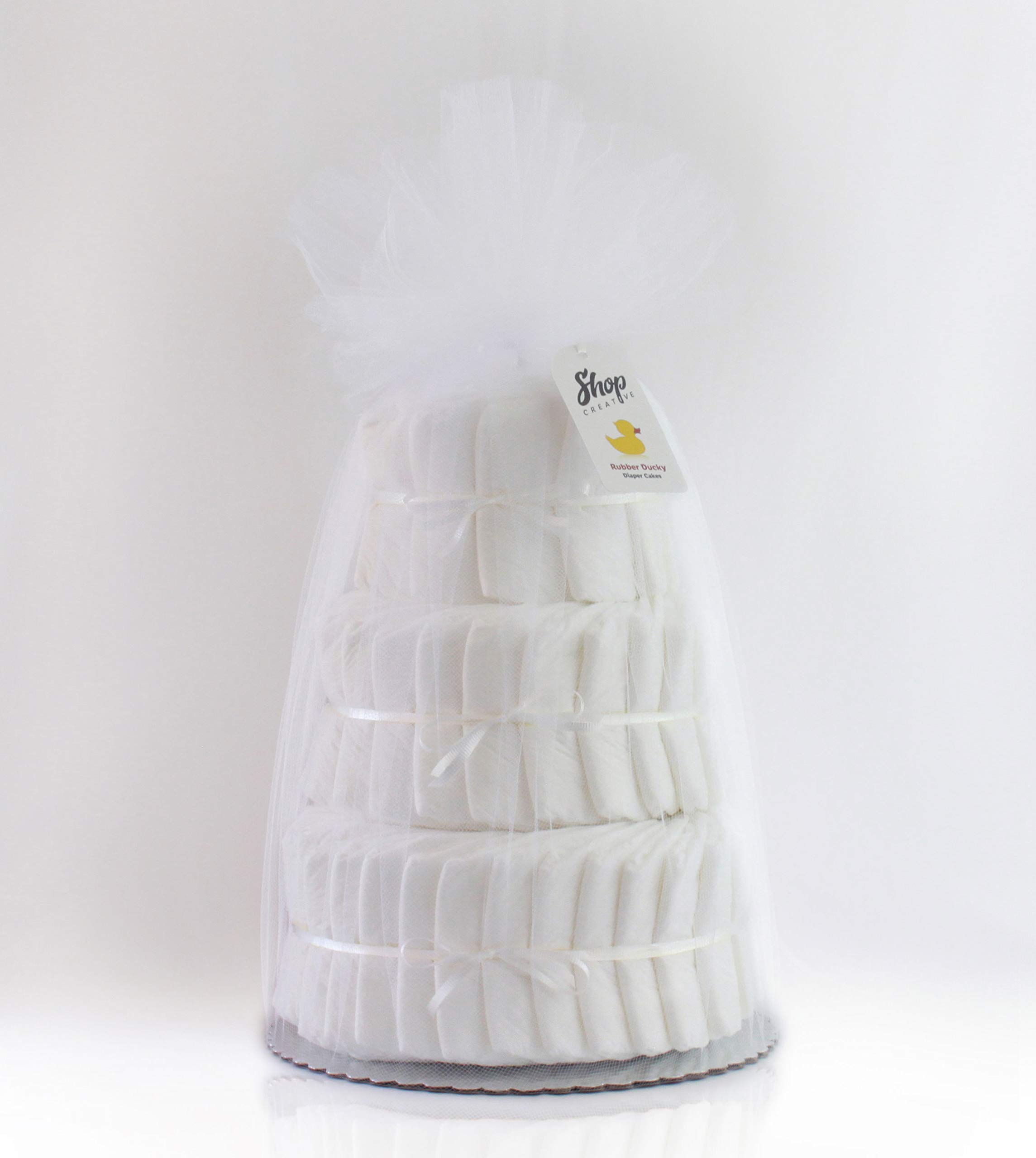 DIY 3-Tier Plain Diaper Cake Kit - 60 Premium Diapers for Baby Showers, Gender Reveals & Nursery Decorations