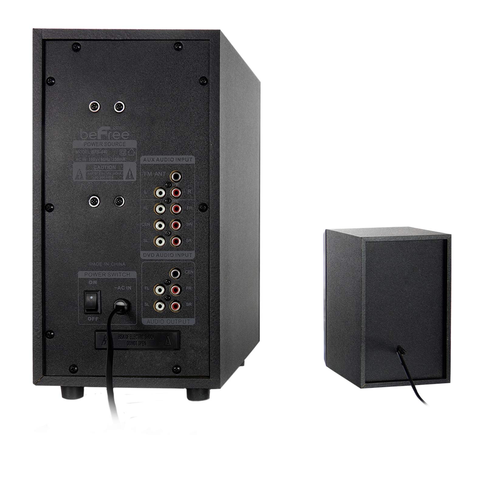 beFree Sound 5.1 Channel Bluetooth Surround Sound Speaker System - Wireless Home Theater Audio for Movies, Gaming & Music (Black)