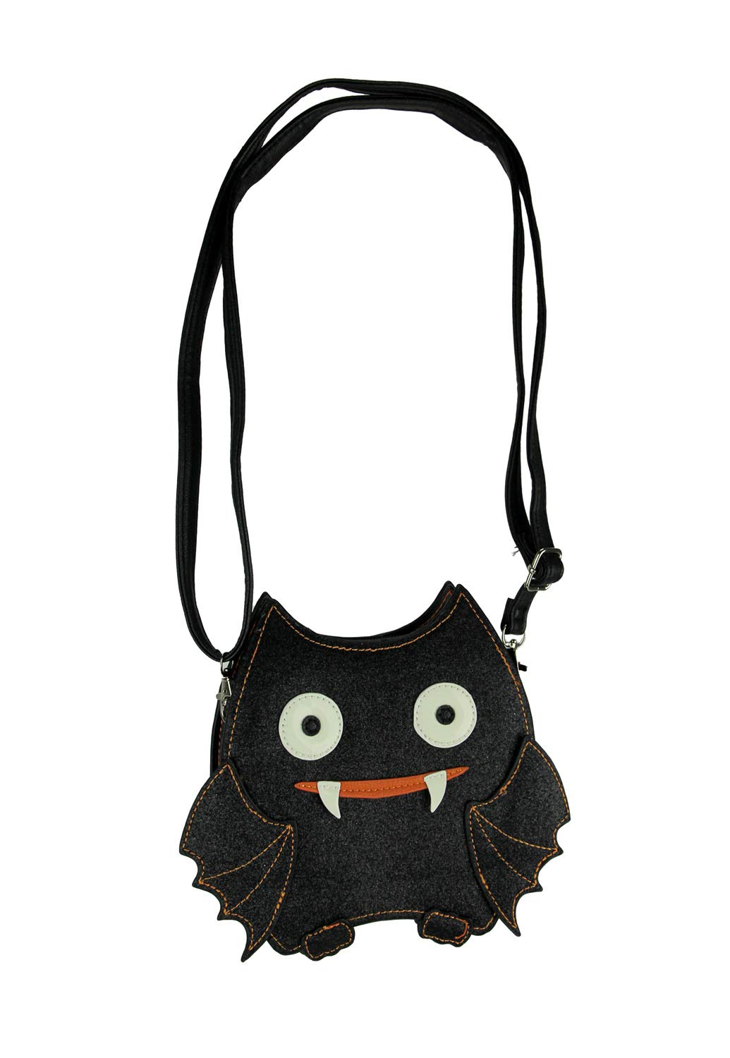 Black Glitter Vampire Bat Crossbody Purse for Women - Small Gothic Handbag for Halloween, Cosplay & Night Out Accessories