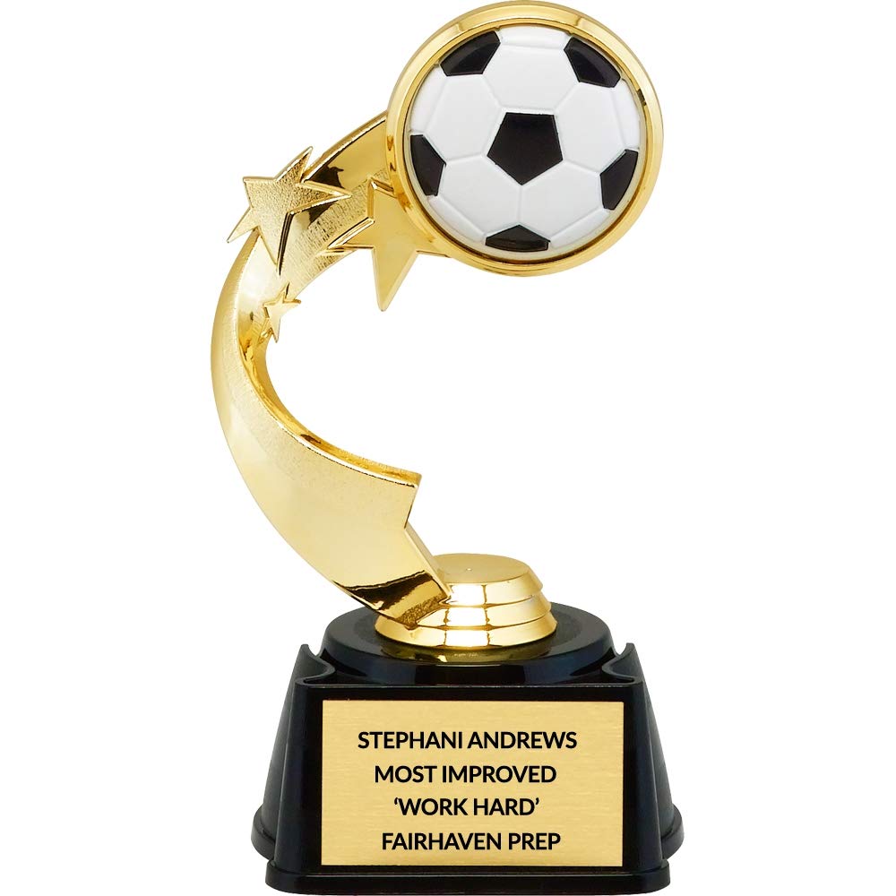 Custom 3D Soccer Ball Trophy Award - Personalized Engraved Gold Futbol Prize - 8 Inch Height - Perfect for Youth Sports Awards, Soccer Tournaments & Team Recognition Ceremonies