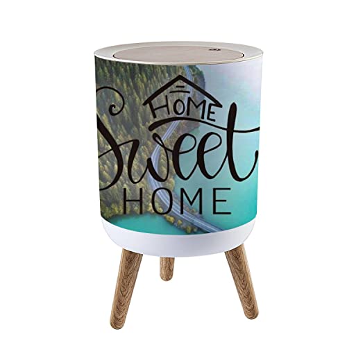Small Trash Can with Lid - 1.8 Gallon Round Waste Bin with Press Cover, Dog Proof Garbage Bin for Kitchen, Bathroom, Living Room - Perfect for Home, Office & Pet-Friendly Spaces