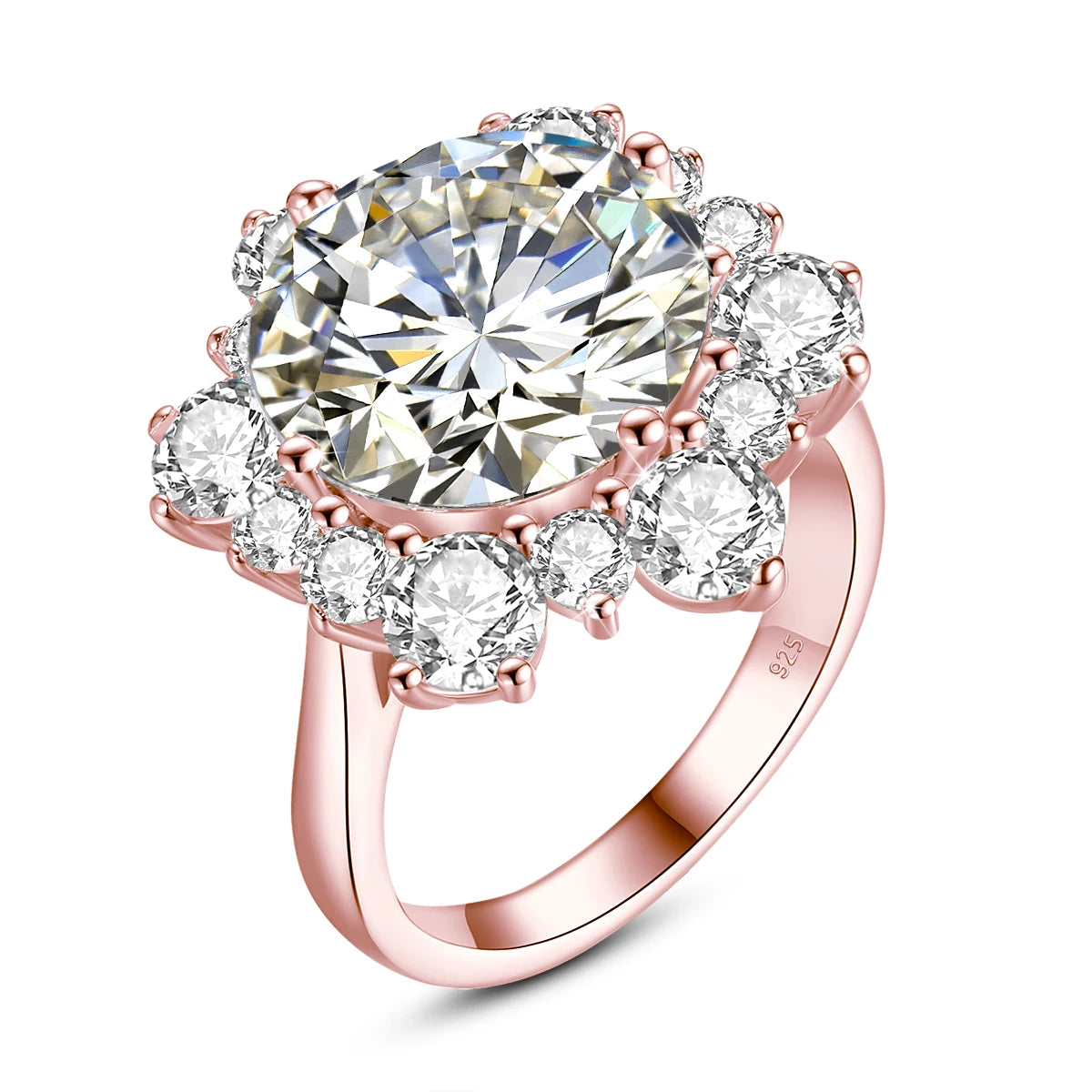 8ct Round Flower Cut 13mm Moissanite Engagement Ring with Certification - Luxury Wedding Band for Women, Perfect for Proposals, Anniversaries & Bridal Jewelry
