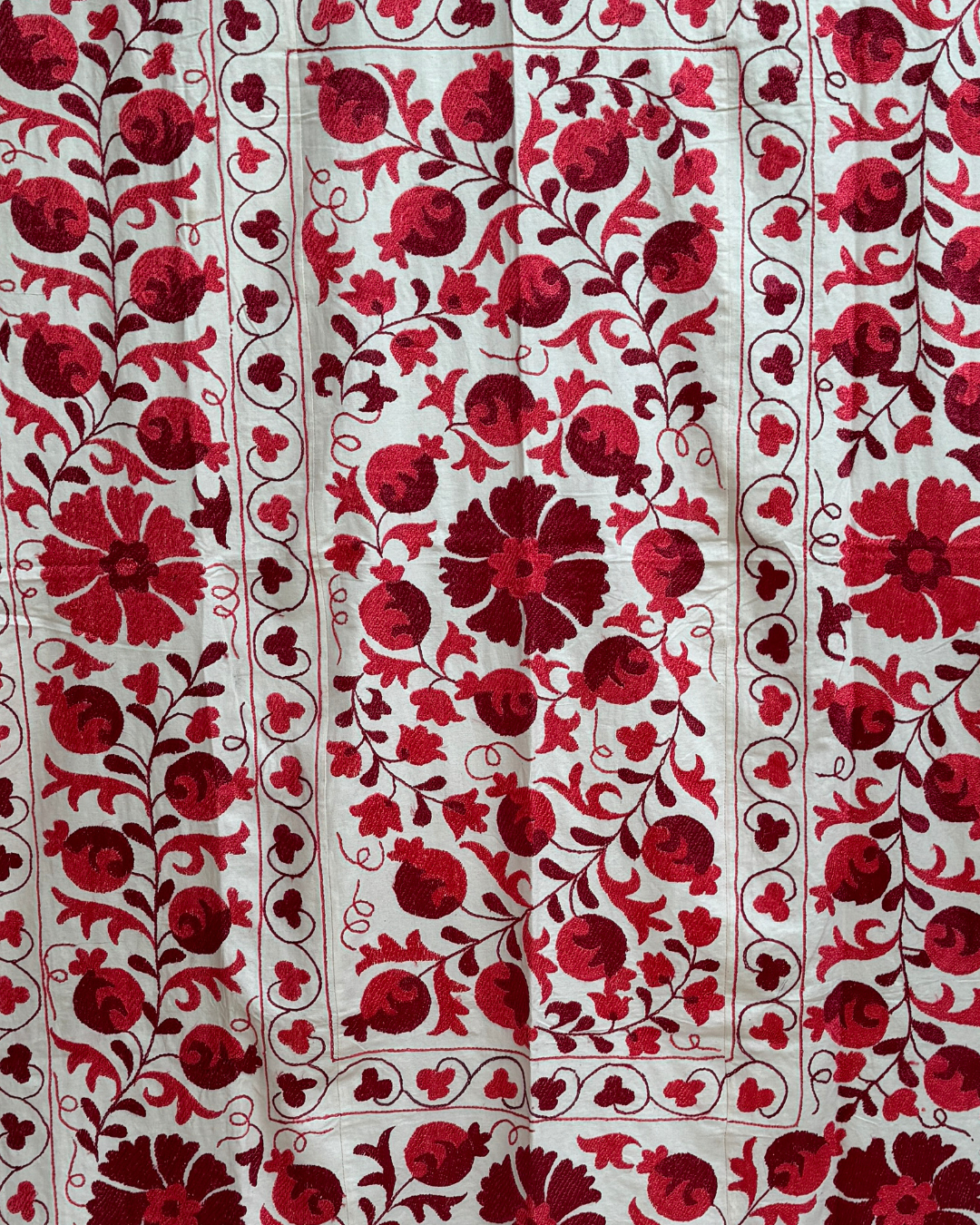 Handmade Suzani Red Embroidered Pillow Cover - Boho Home Decor for Living Room, Bedroom & Sofa