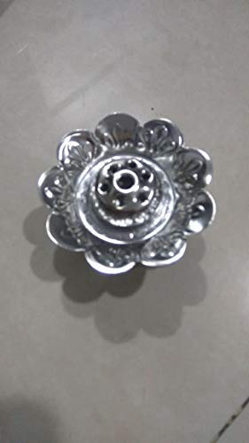 Stainless Steel Incense Holder & Diya Stand - Elegant Flower Design for Agarbatti, Indian Home Decor & Puja Rituals | Perfect for Meditation, Yoga & Spiritual Ceremonies