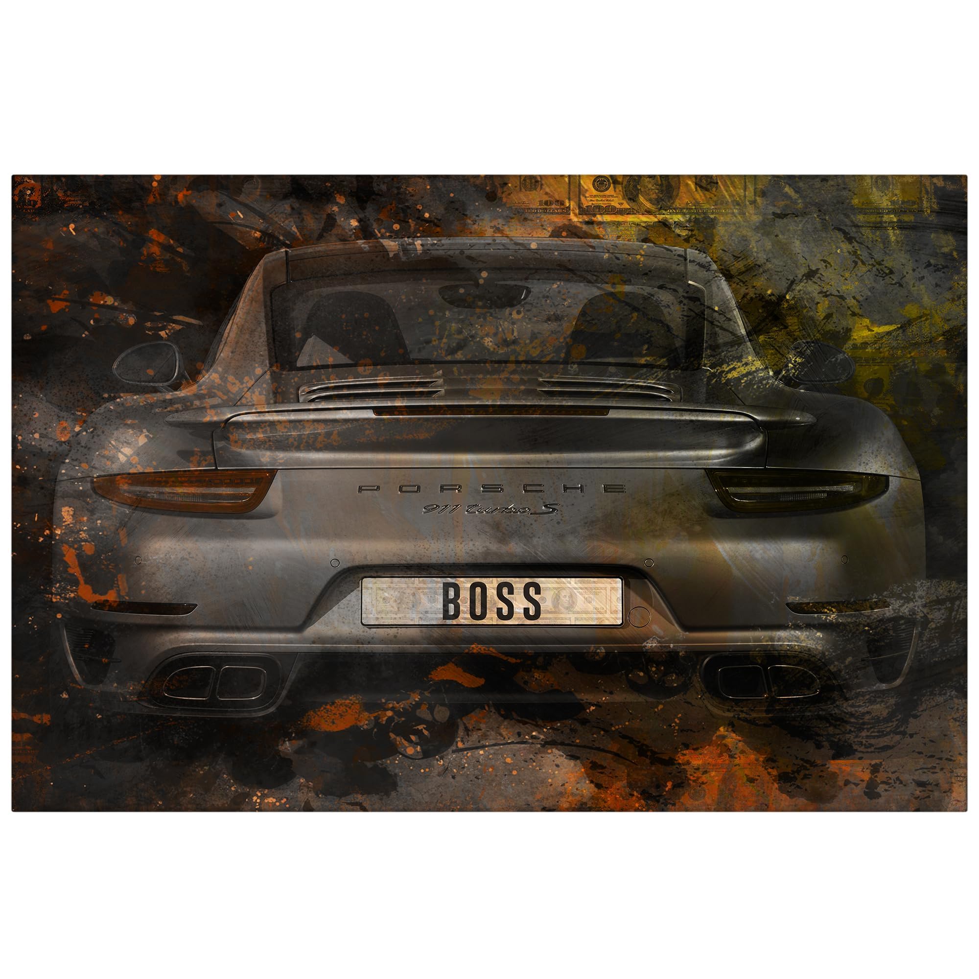 Motivational Wall Art for Office & Home - Supercar Canvas Print, Inspirational Automotive Decor for Porsche & Sports Car Lovers - 40x30 Inch Car Poster - Perfect for Man Cave, Garage, Office Decor & Gift Ideas