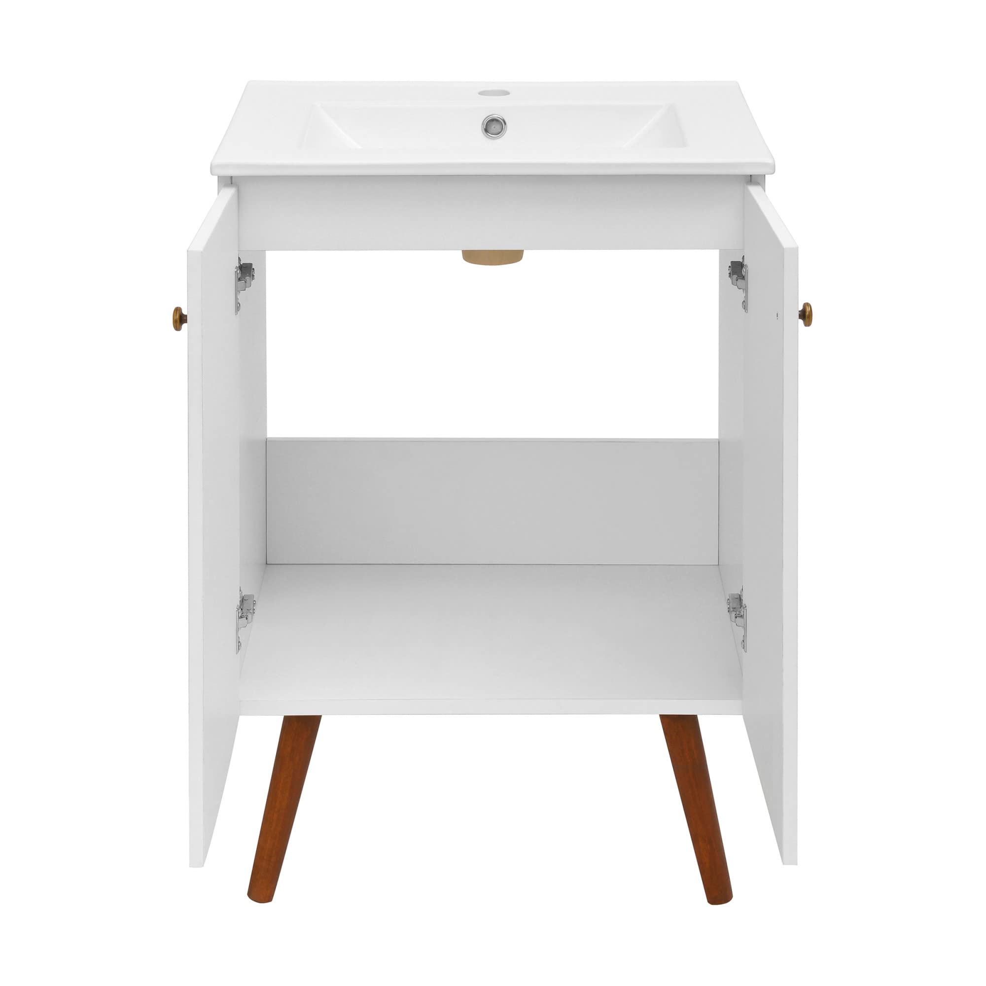 Swiss Madison Manoir 24 Inch White Bathroom Vanity with Sink - Modern Space-Saving Vanity for Small Bathrooms & Powder Rooms