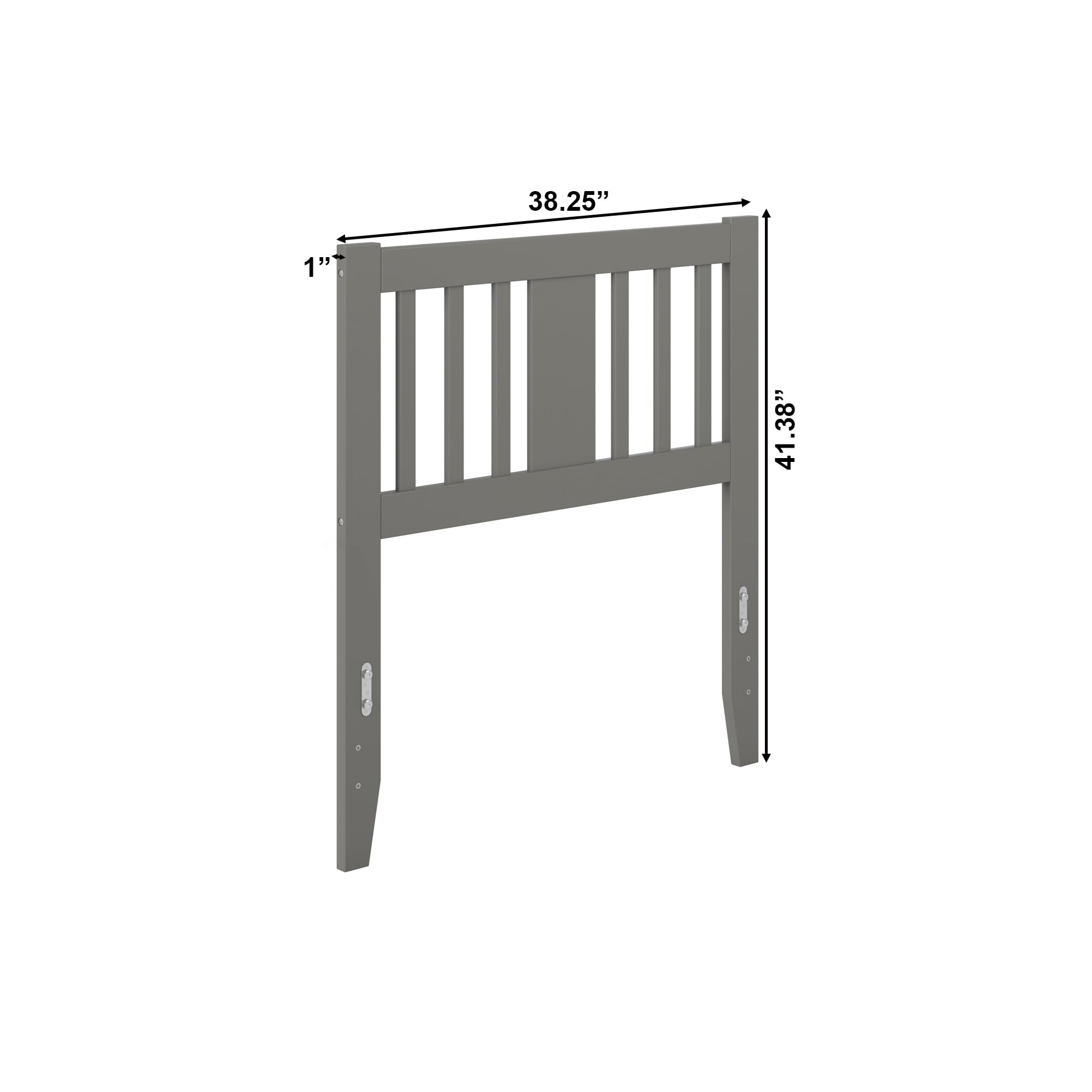 AFI Tahoe Solid Wood Slatted Headboard with USB Charging Port - Twin Size Grey Wooden Bed Frame Headboard for Bedroom, Guest Room & Dorm Decor