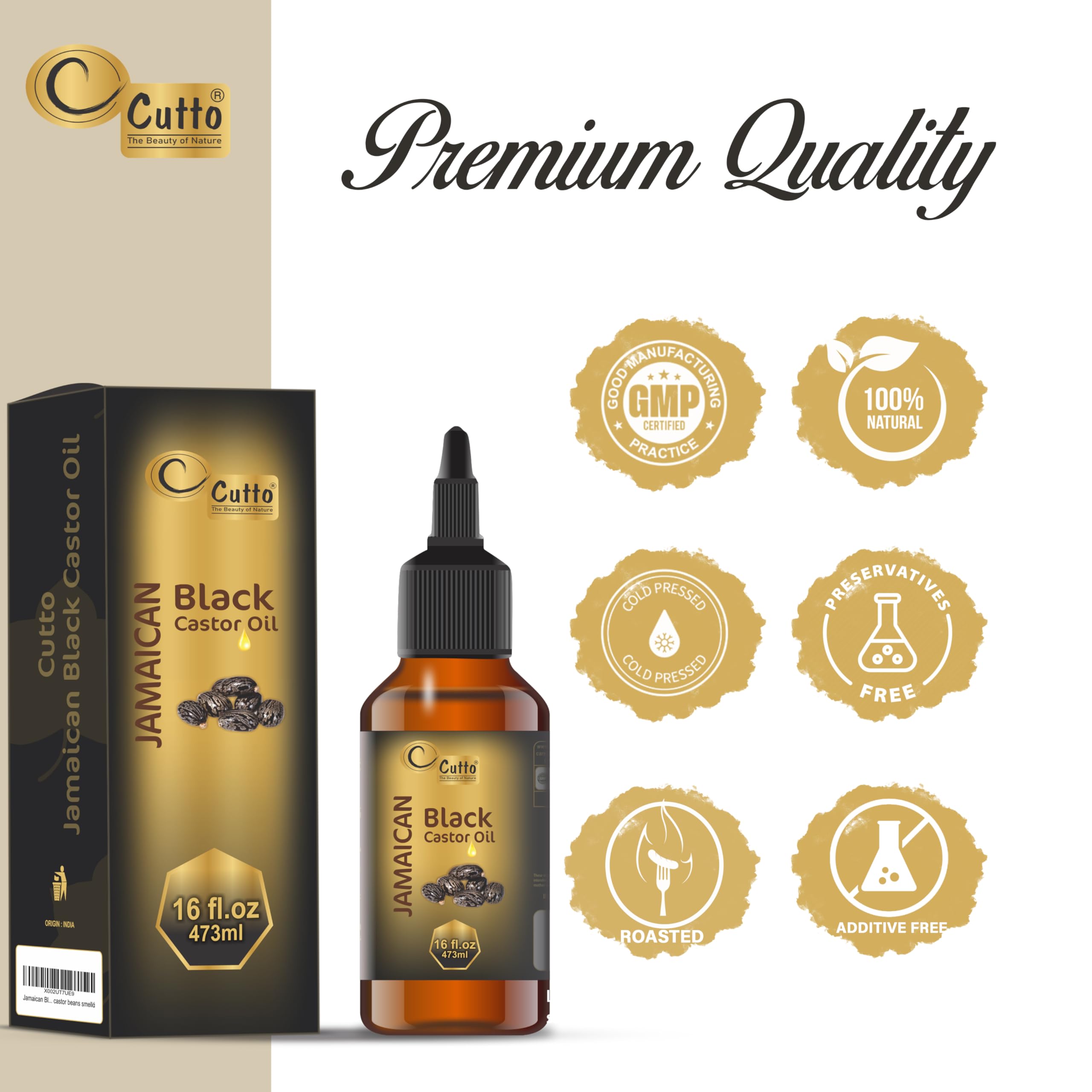 Organic Jamaican Black Castor Oil (16oz) - Pure, Natural & Cold-Pressed for Hair Growth - Promotes Healthy Scalp & Stronger Hair - Perfect for Natural Hair Care, Deep Conditioning & Hot Oil Treatments